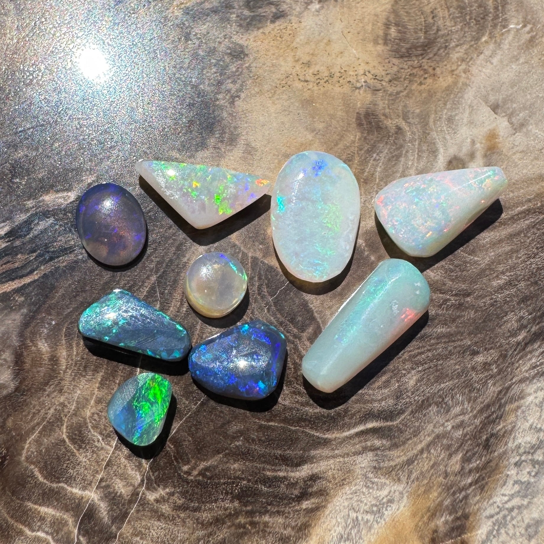 8.6CT Hand - cut Solid Australian Lightning Ridge Opal Parcel (Neon Fire Parcel)