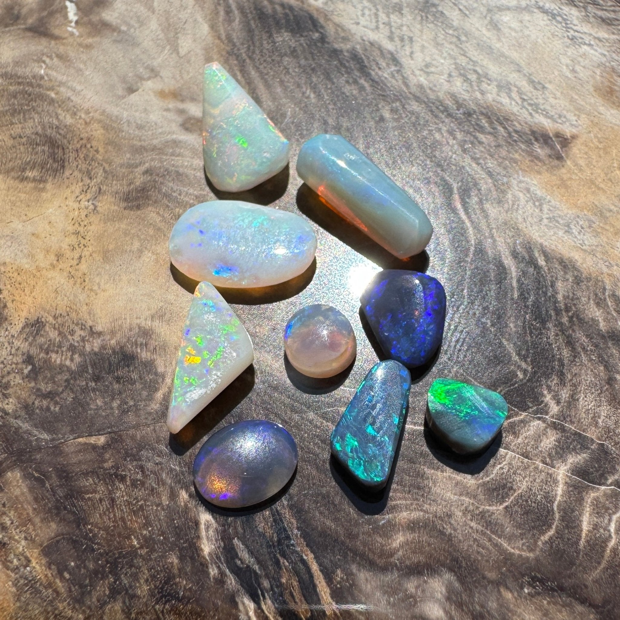 8.6CT Hand - cut Solid Australian Lightning Ridge Opal Parcel (Neon Fire Parcel)
