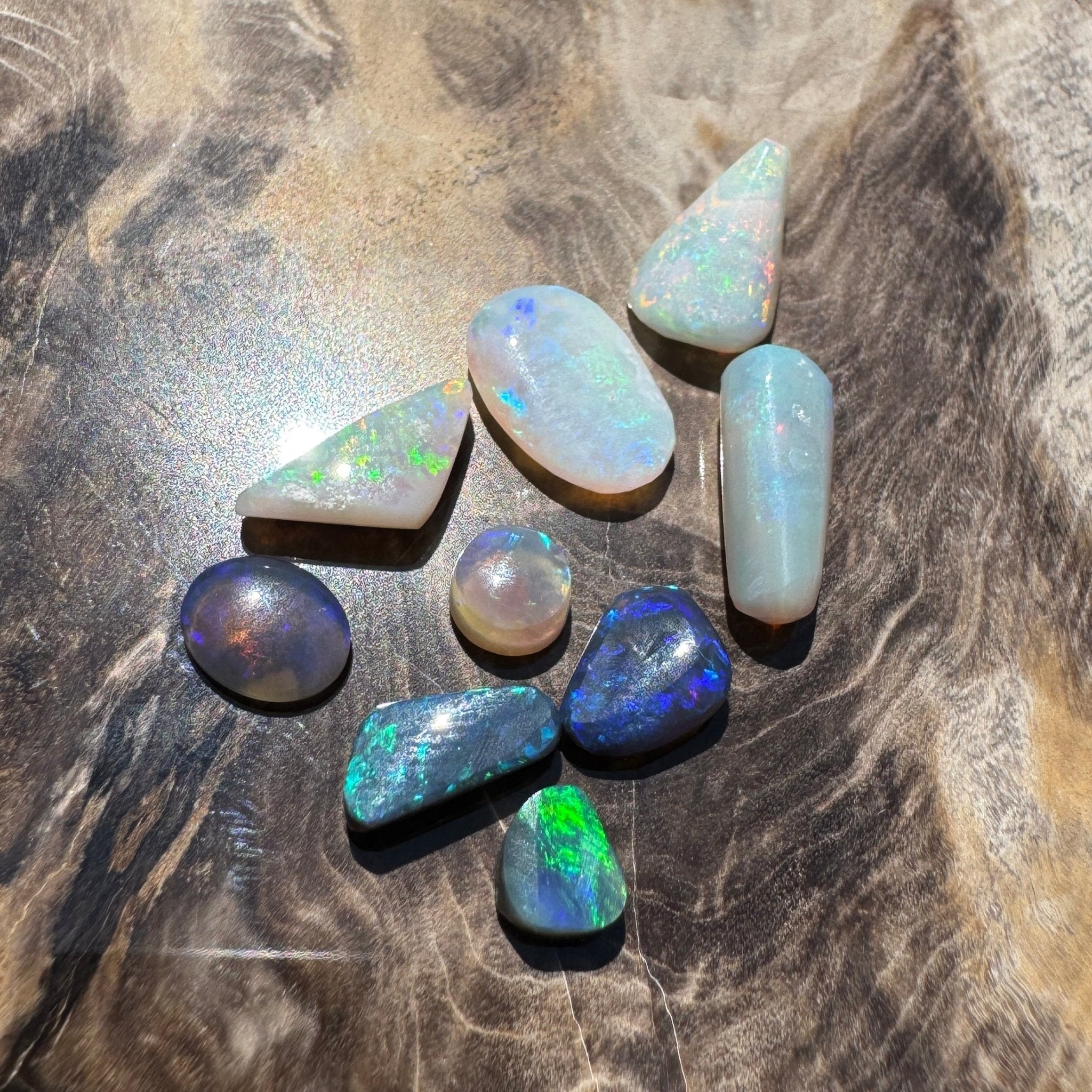 8.6CT Hand - cut Solid Australian Lightning Ridge Opal Parcel (Neon Fire Parcel)