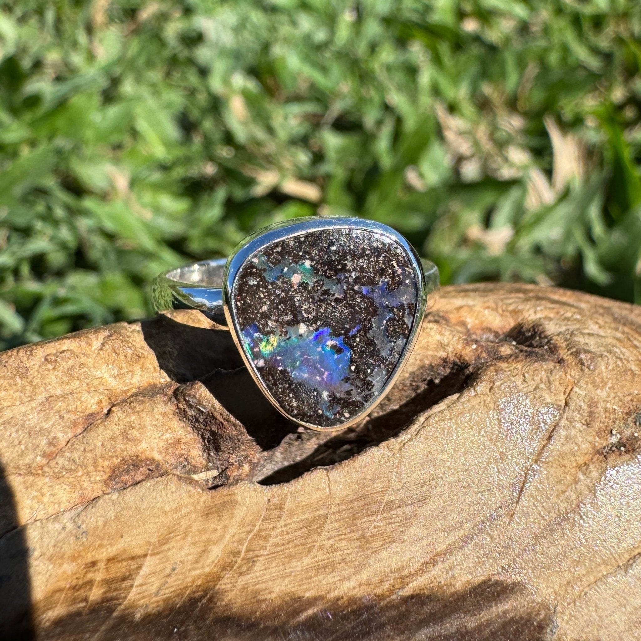 8ct Queensland Boulder Opal Ring ~ 'Kimberley Rainbow' | 925 Sterling Silver | Solid Australian Opal