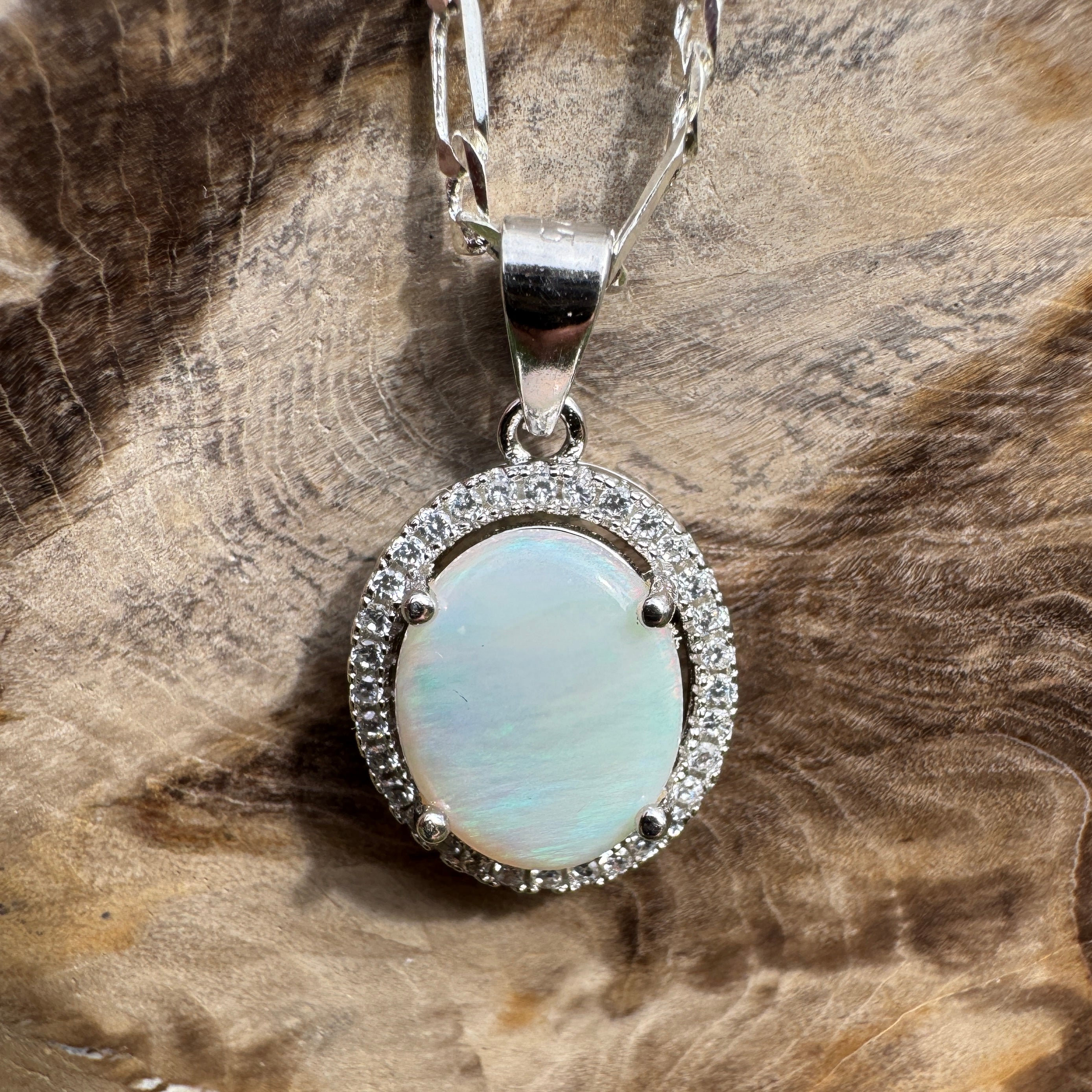 1.8ct Coober Pedy Opal Pendant Necklace ~ 'Binna Burra Rainforest' | 925 Sterling Silver | Solid Australian Opal