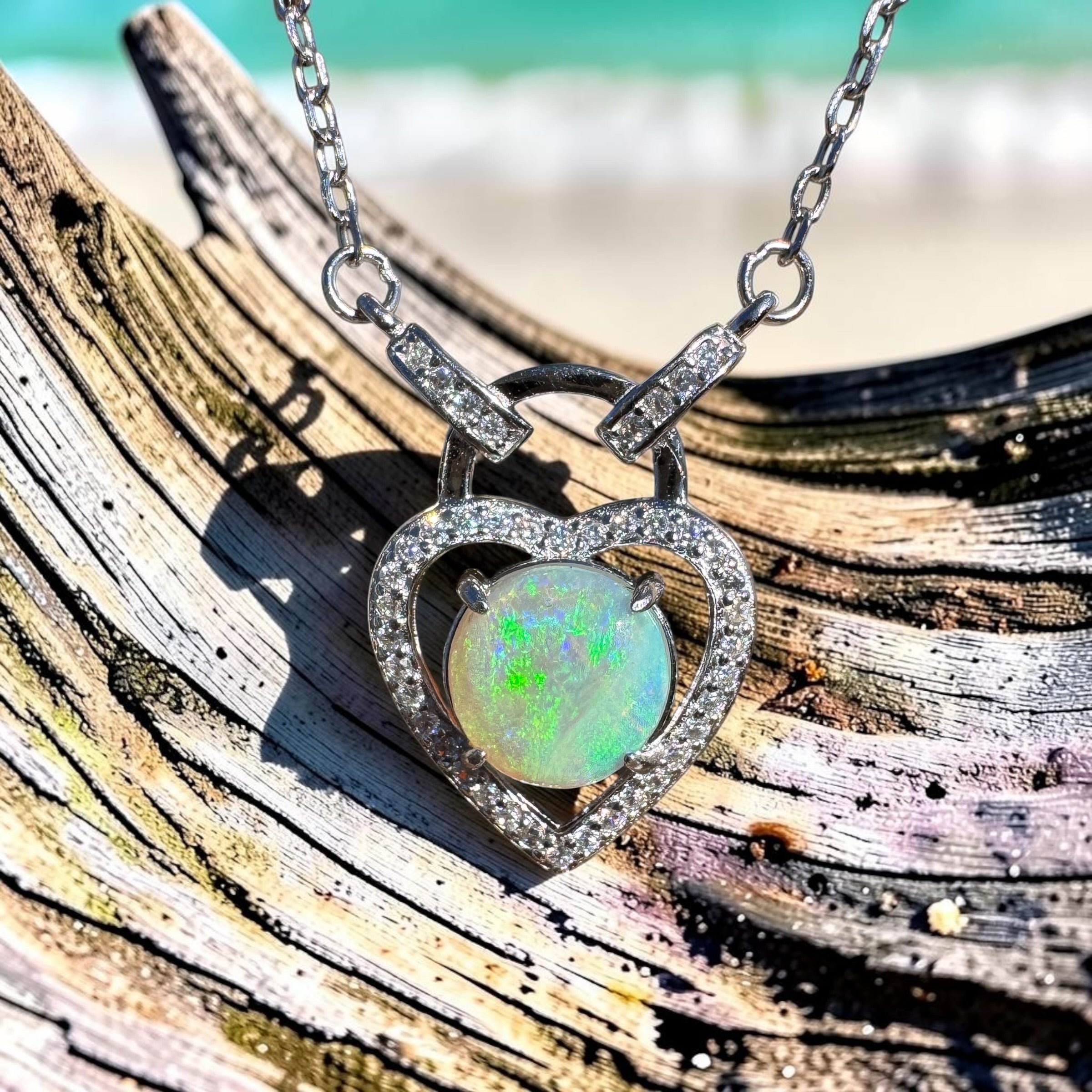 1ct Lightning Ridge Opal Pendant Necklace ~ 'Magnetic Island Blue' | 925 Sterling Silver | Solid Australian Opal