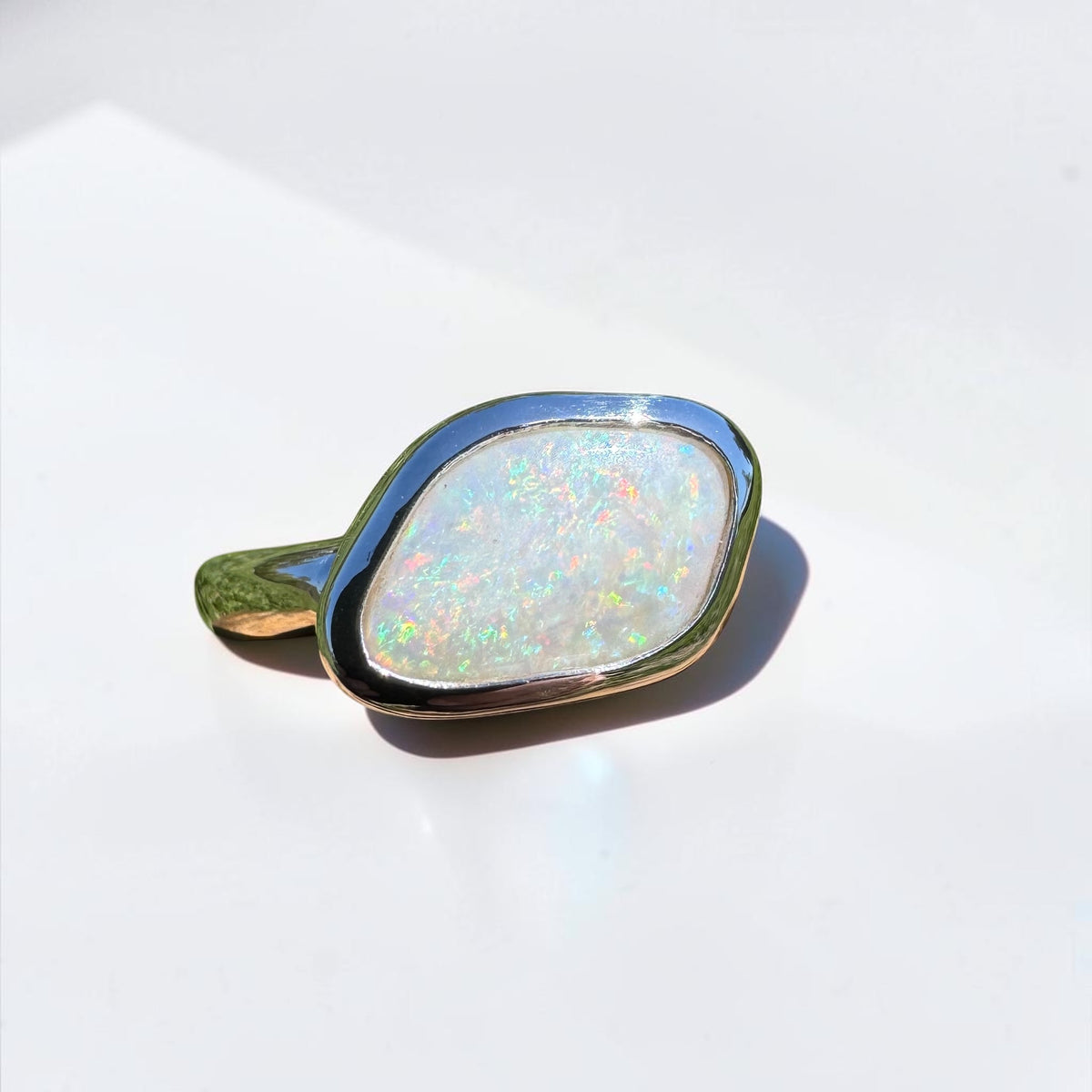 2.8ct Mintabie Opal Ring ~ 'Ediacara Spark' | 925 Sterling Silver | Solid Australian Opal
