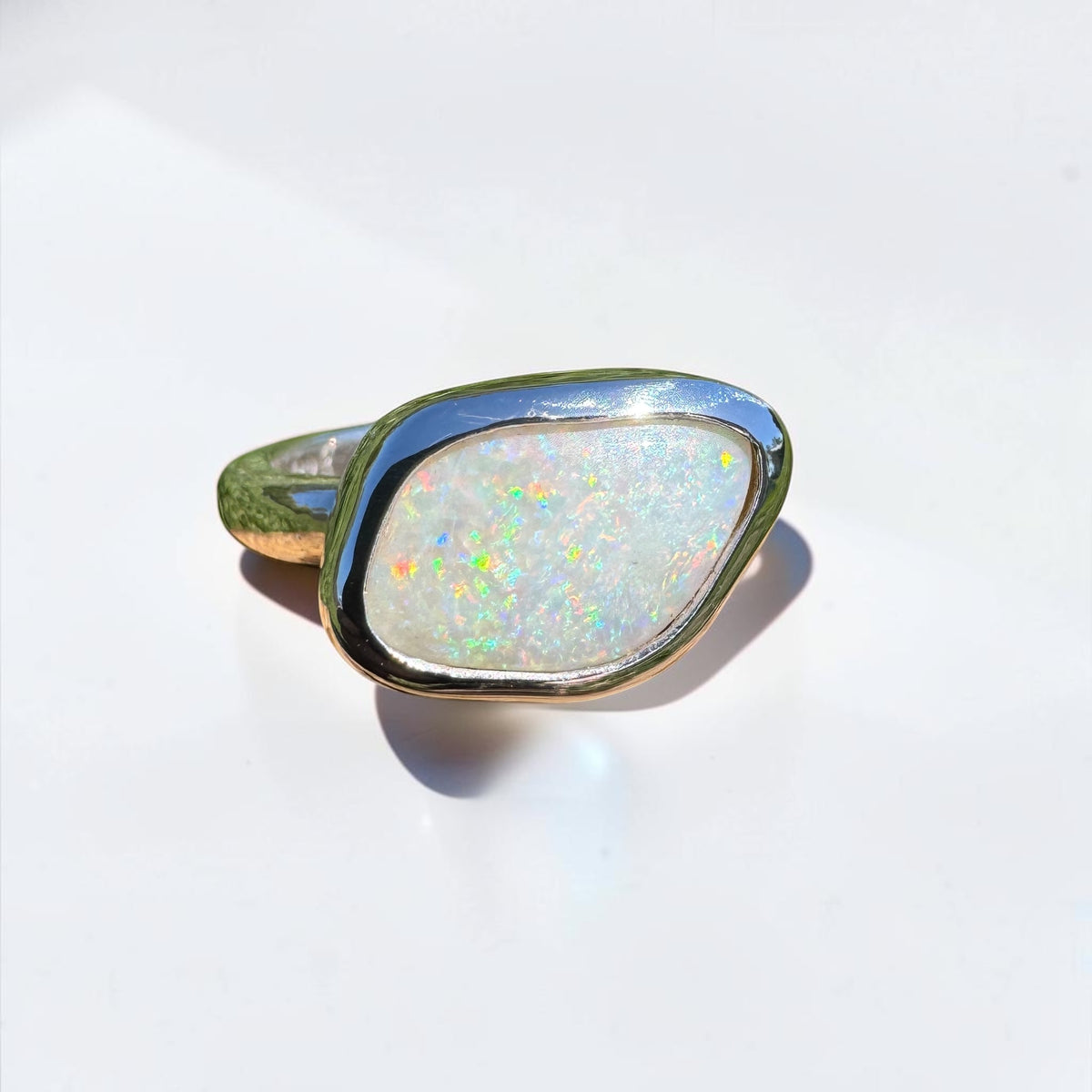 2.8ct Mintabie Opal Ring ~ 'Ediacara Spark' | 925 Sterling Silver | Solid Australian Opal