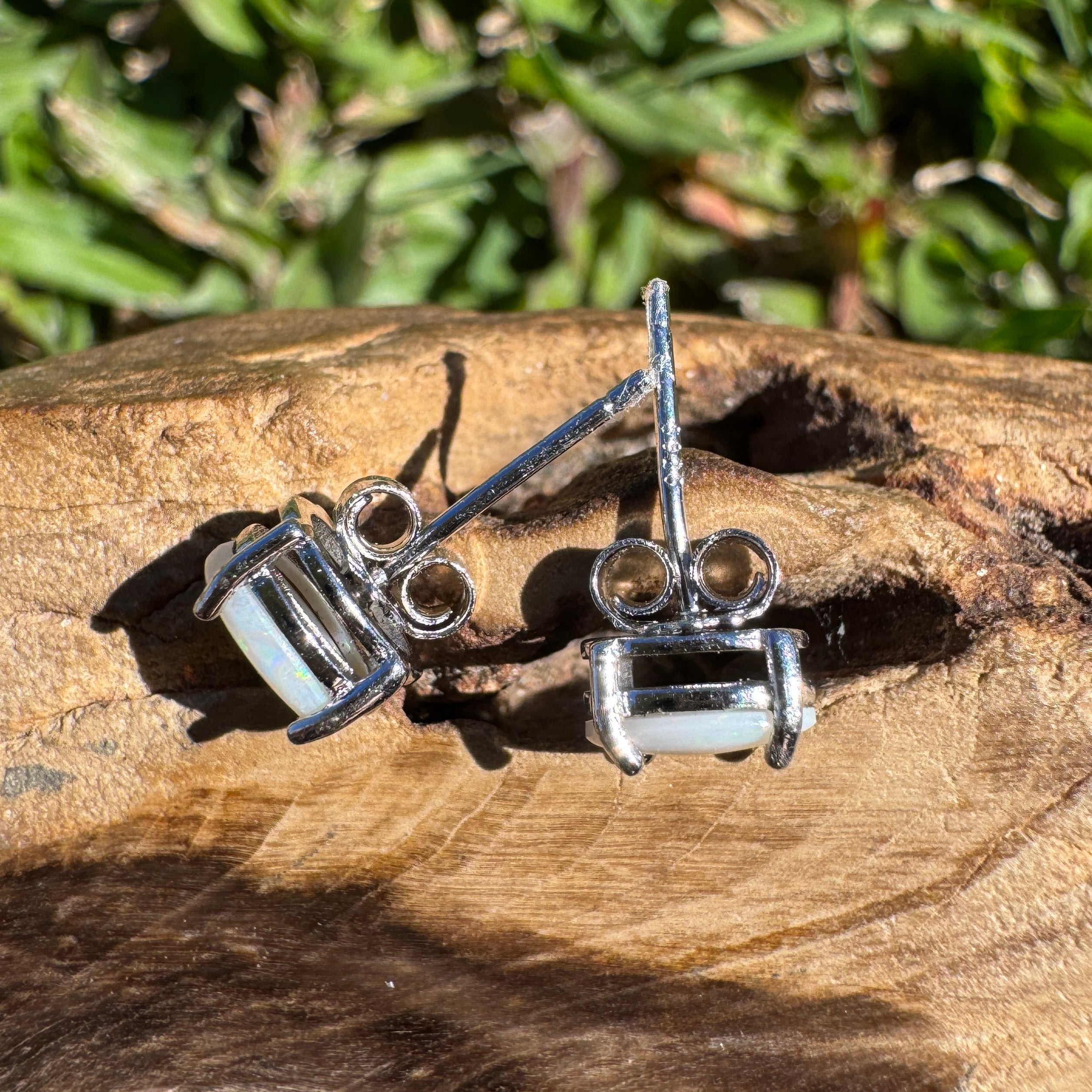 0.7ct Coober Pedy Opal Earrings ~ 'Mitchell Falls Amber' | 925 Sterling Silver | Solid Australian Opal