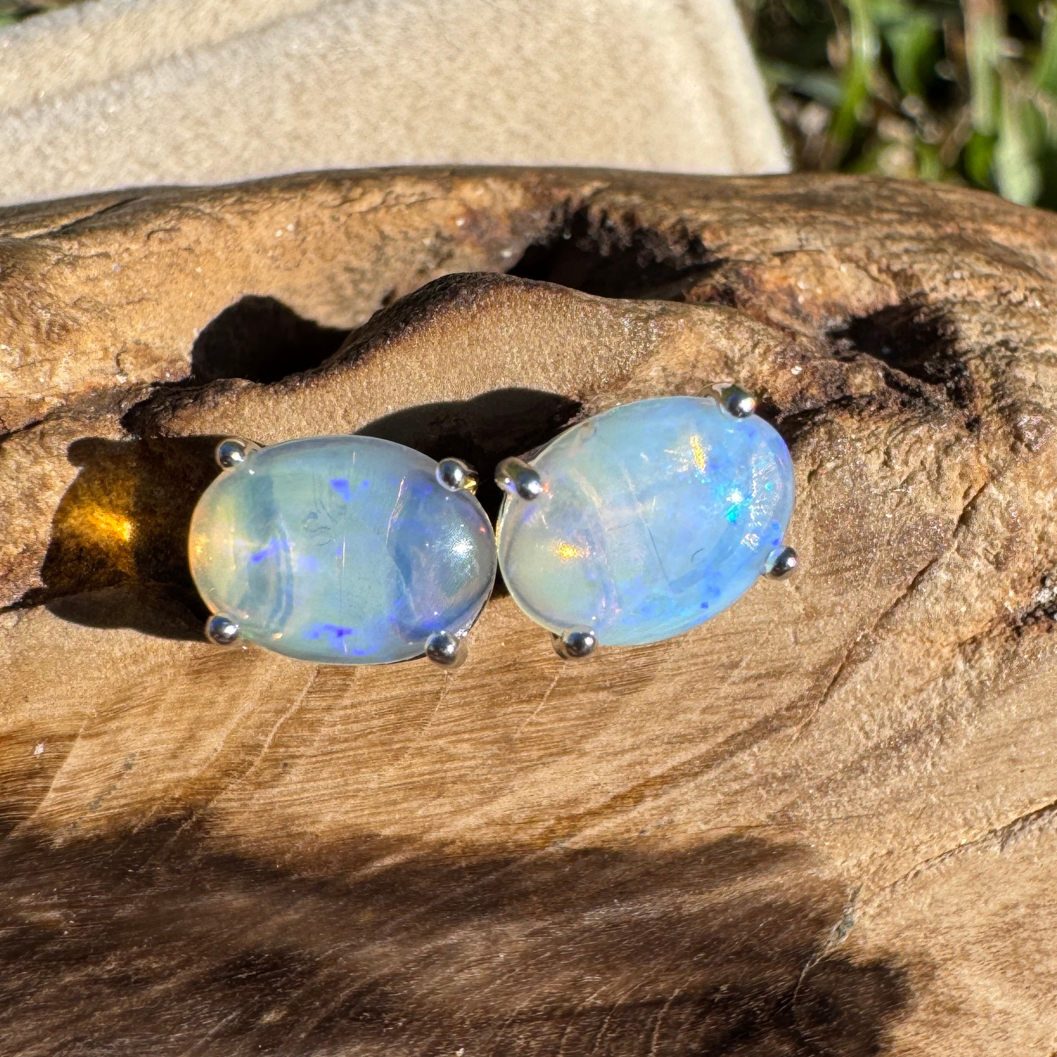 1ct Lightning Ridge Opal Earrings ~ 'Lord Howe Drops' | 925 Sterling Silver | Solid Australian Opal