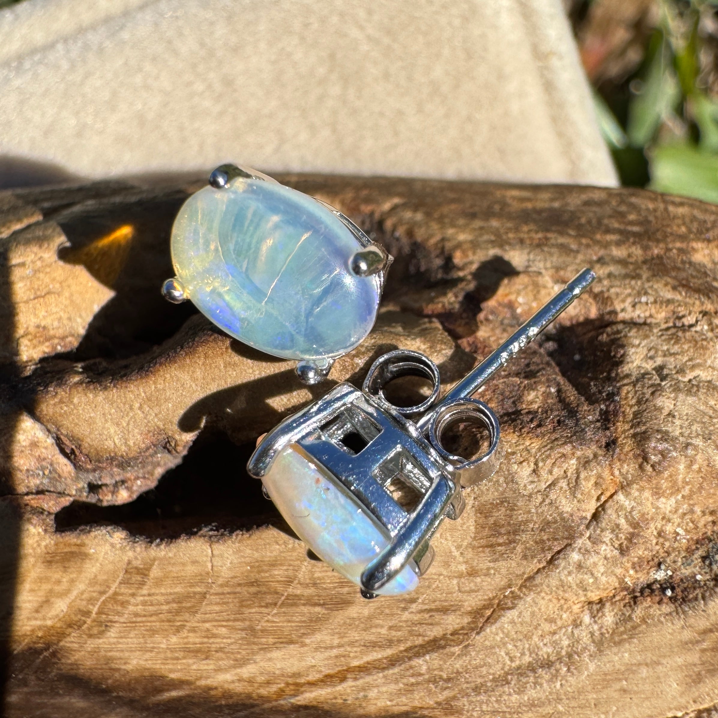 1ct Lightning Ridge Opal Earrings ~ 'Lord Howe Drops' | 925 Sterling Silver | Solid Australian Opal