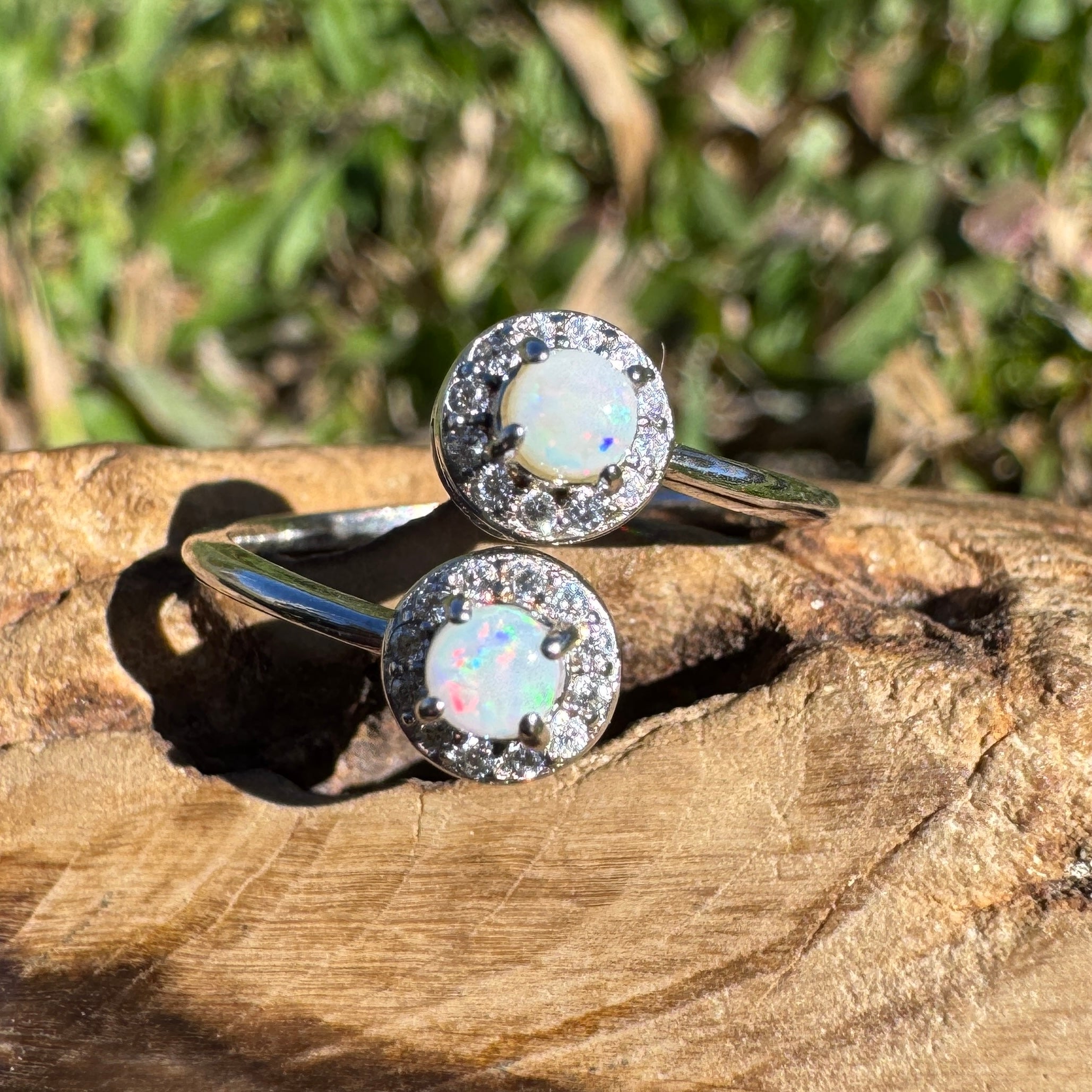 0.3ct Coober Pedy Opal Ring ~ 'Bells Beach Spark' | 925 Sterling Silver | Solid Australian Opal