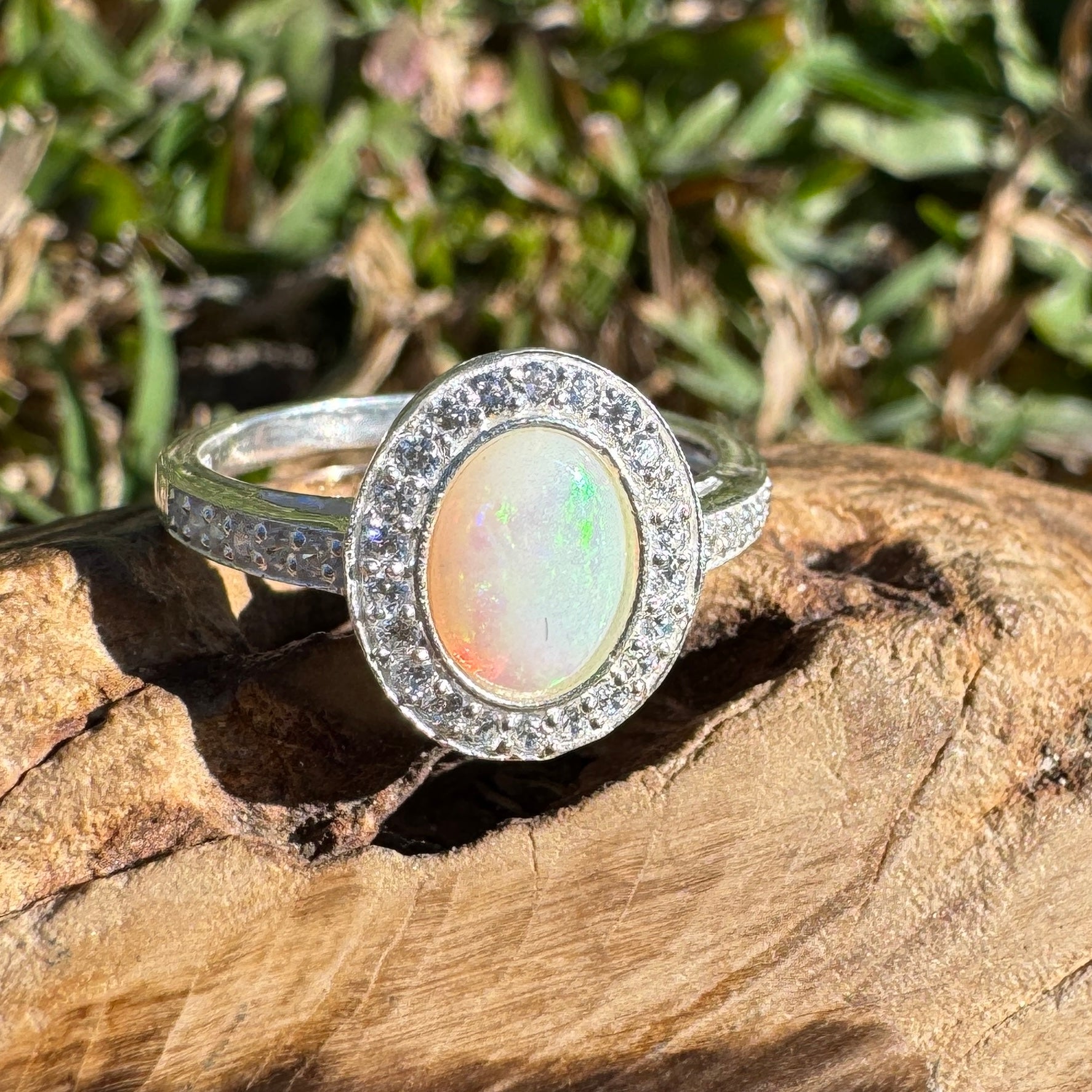 0.7ct Coober Pedy Opal Ring ~ 'Margaret River Ember' | 925 Sterling Silver | Solid Australian Opal