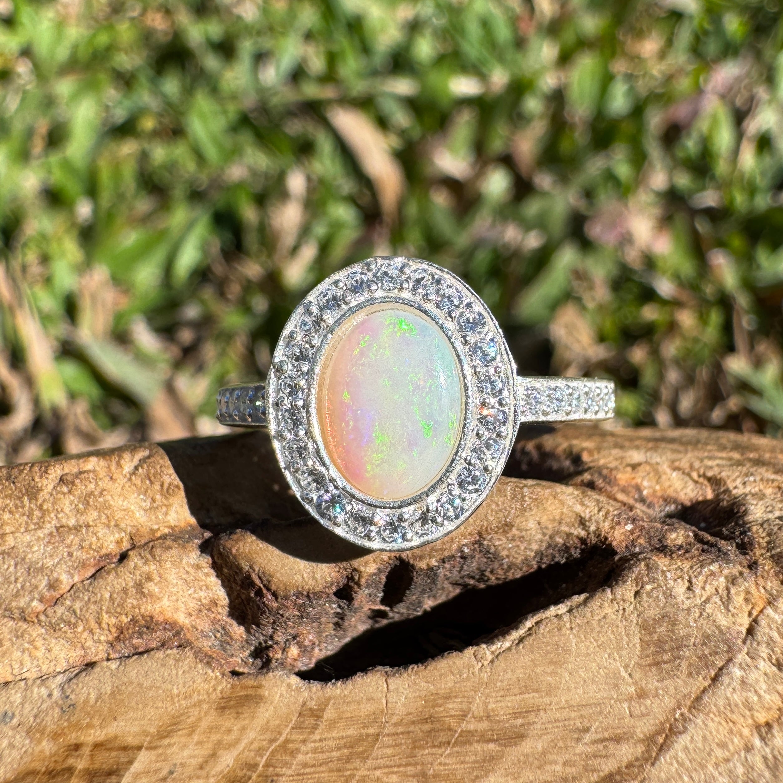 0.7ct Coober Pedy Opal Ring ~ 'Margaret River Ember' | 925 Sterling Silver | Solid Australian Opal