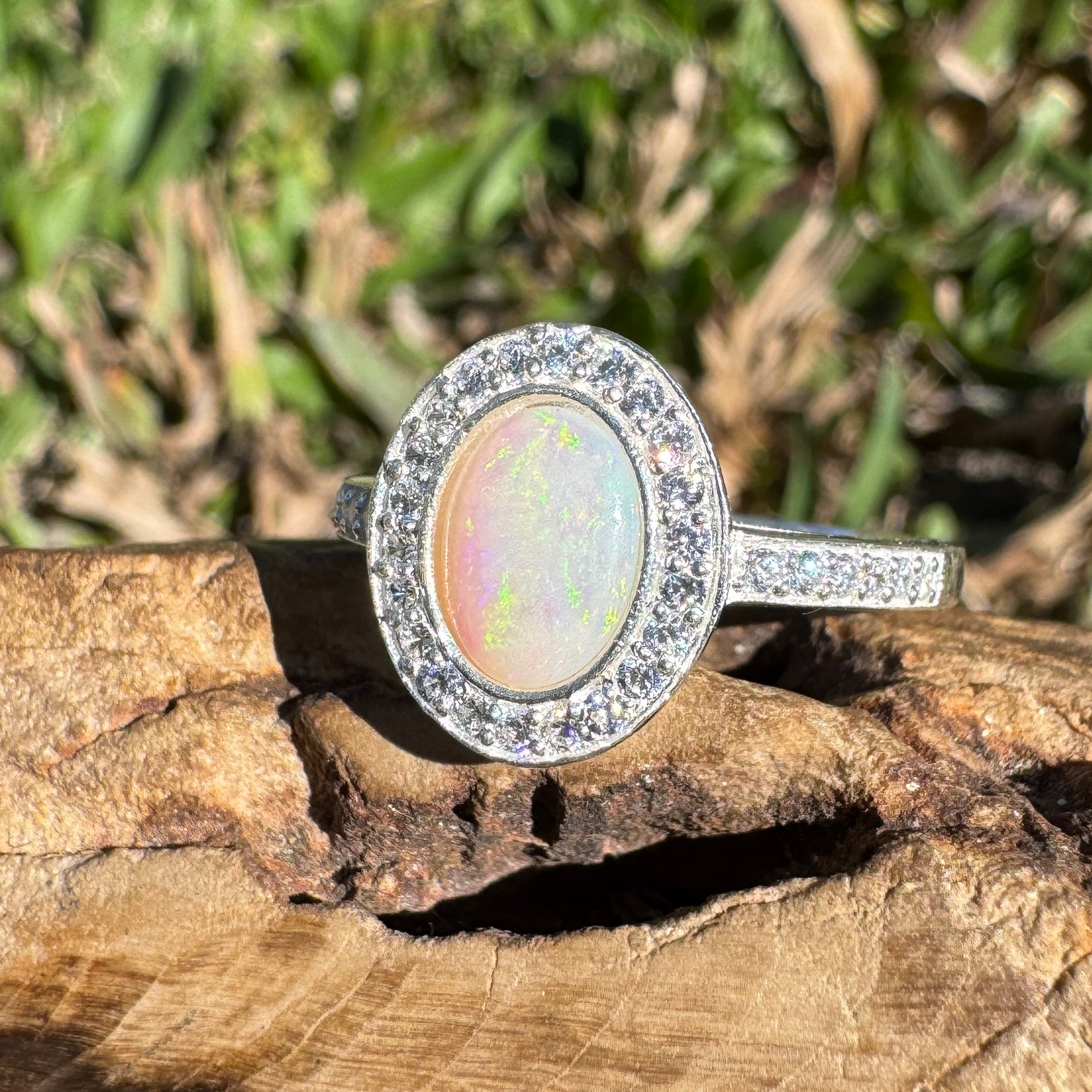 0.7ct Coober Pedy Opal Ring ~ 'Margaret River Ember' | 925 Sterling Silver | Solid Australian Opal