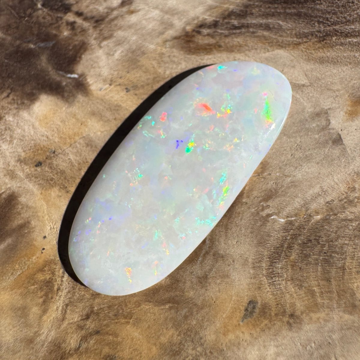 4.1ct Coober Pedy White Opal | Solid Australian Opal | Hand-Cut