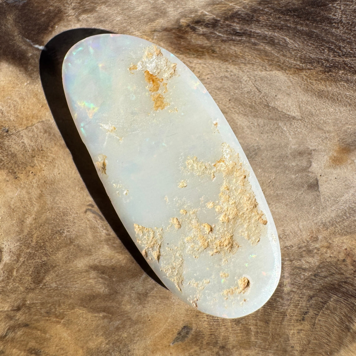 4.1ct Coober Pedy White Opal | Solid Australian Opal | Hand-Cut