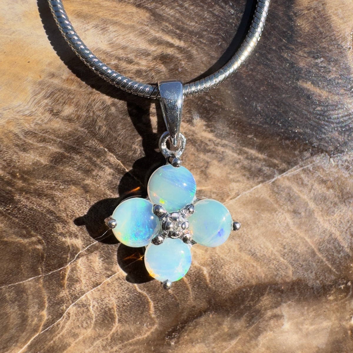 1.2ct Coober Pedy Opal Pendant Necklace ~ 'Daintree Divine' | 925 Sterling Silver | Solid Australian Opal