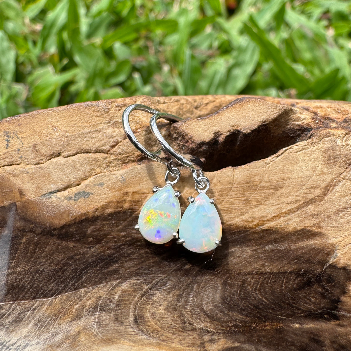 1.2ct Coober Pedy Opal Hook Earrings ~ 'Millaa Millaa Drops' | 925 Sterling Silver | Solid Australian Opal