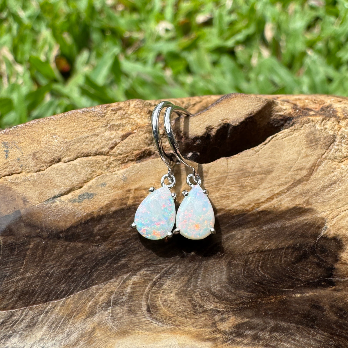 1.2ct Coober Pedy Opal Hook Earrings ~ 'Mitchell Falls Drops' | 925 Sterling Silver | Solid Australian Opal