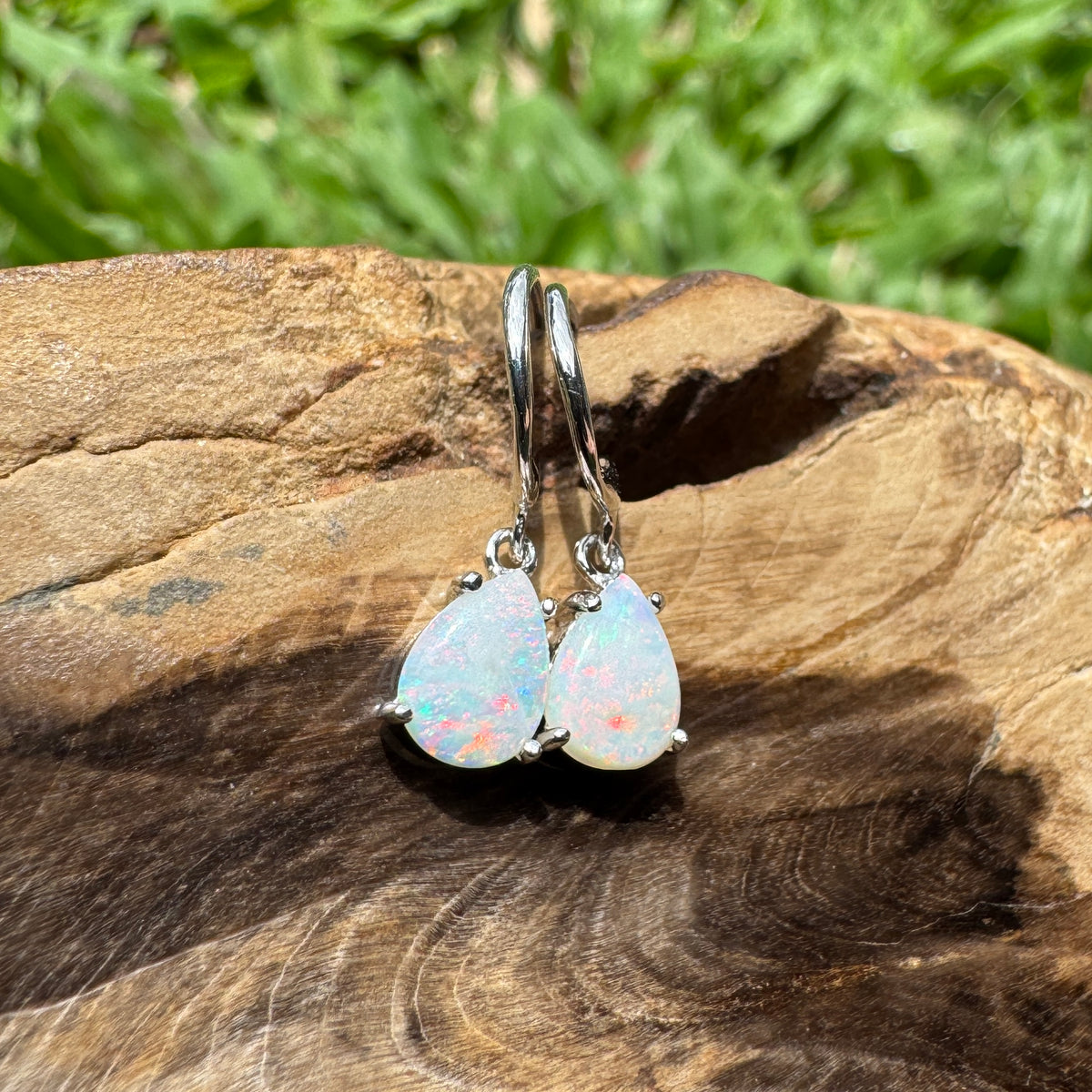 1.2ct Coober Pedy Opal Hook Earrings ~ 'Mitchell Falls Drops' | 925 Sterling Silver | Solid Australian Opal