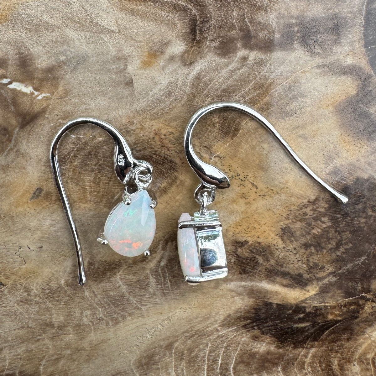 1.2ct Coober Pedy Opal Hook Earrings ~ 'Mitchell Falls Drops' | 925 Sterling Silver | Solid Australian Opal