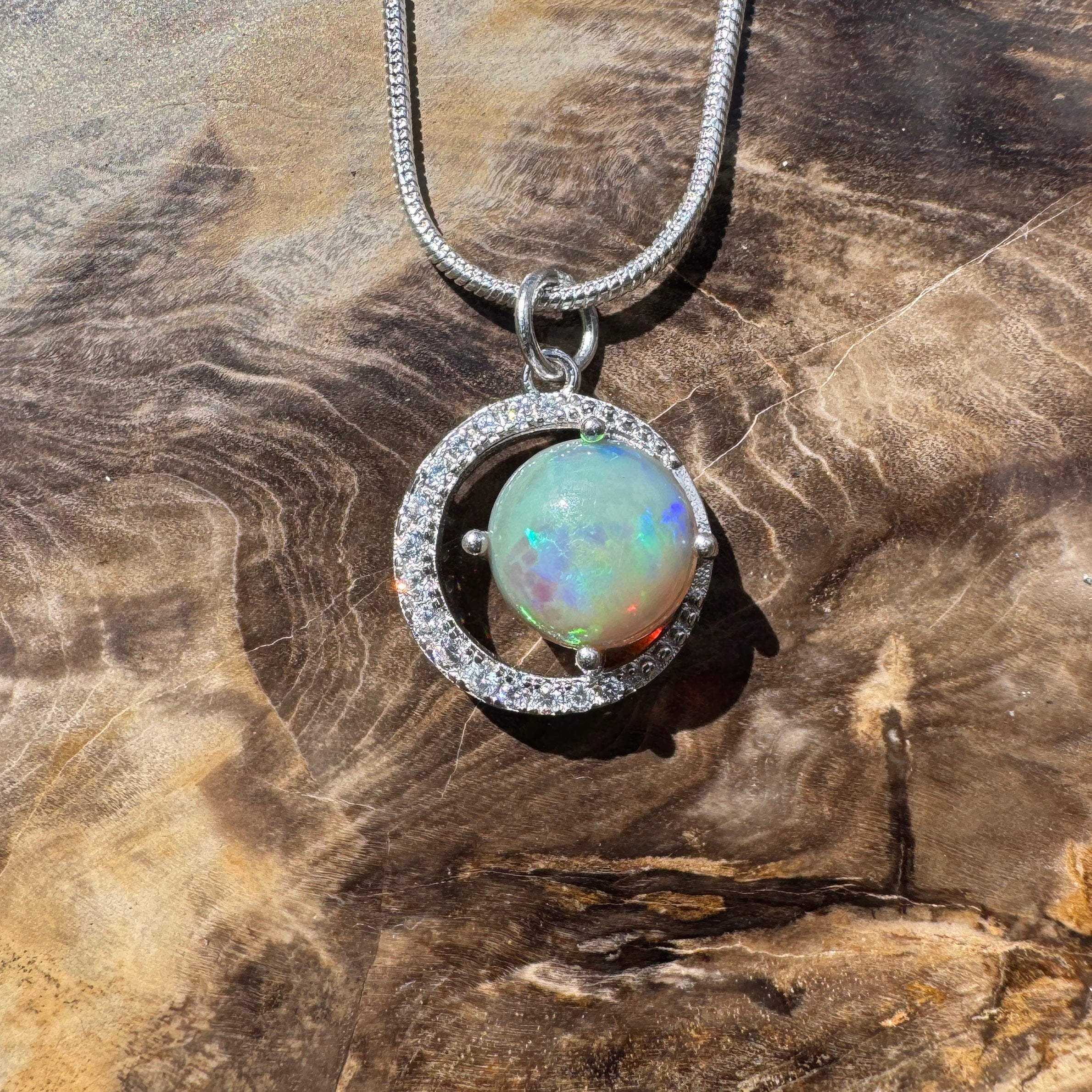1.6ct Lightning Ridge Opal Pendant Necklace ~ 'Pelican Waters Moonlight' | 925 Sterling Silver | Solid Australian Opal