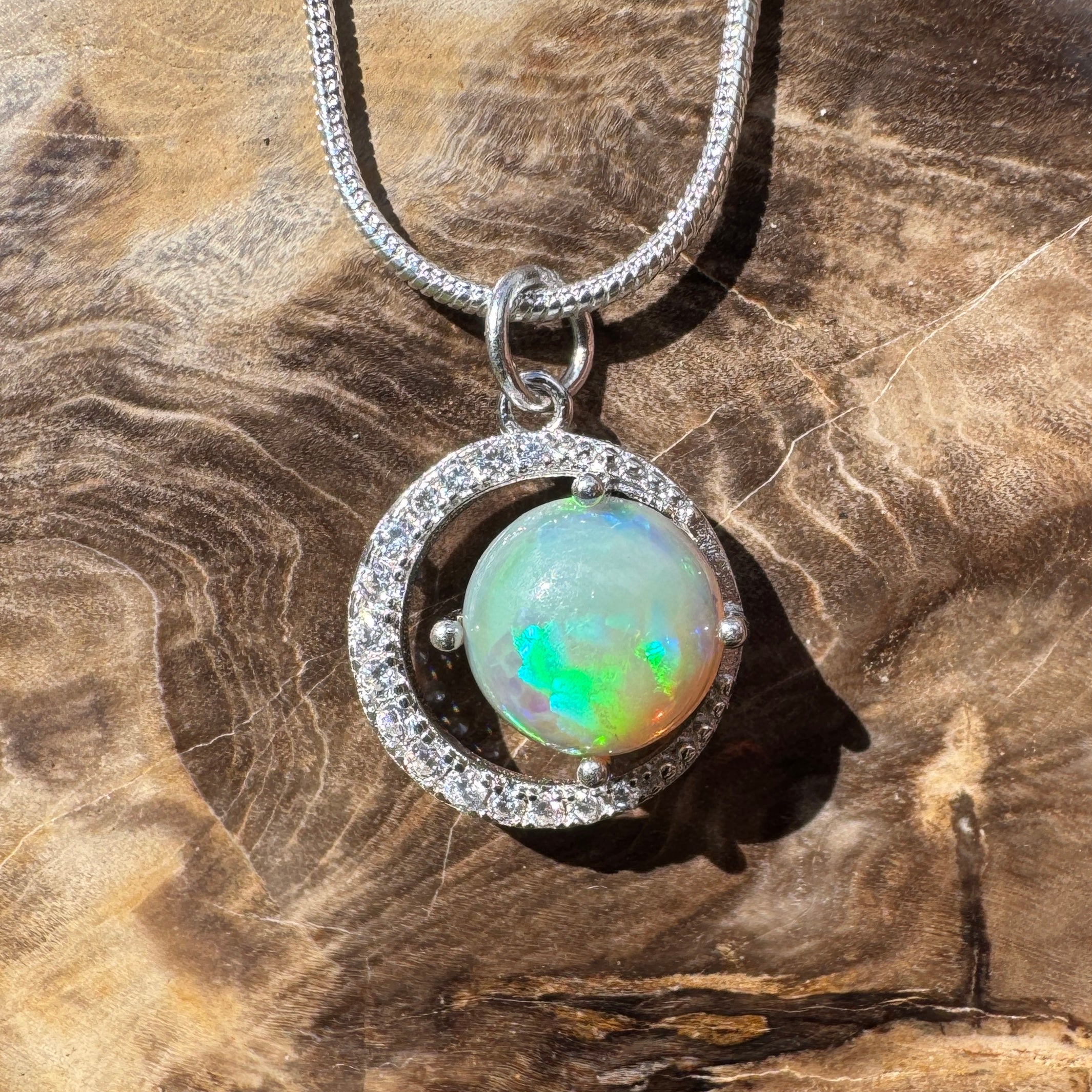 1.6ct Lightning Ridge Opal Pendant Necklace ~ 'Pelican Waters Moonlight' | 925 Sterling Silver | Solid Australian Opal