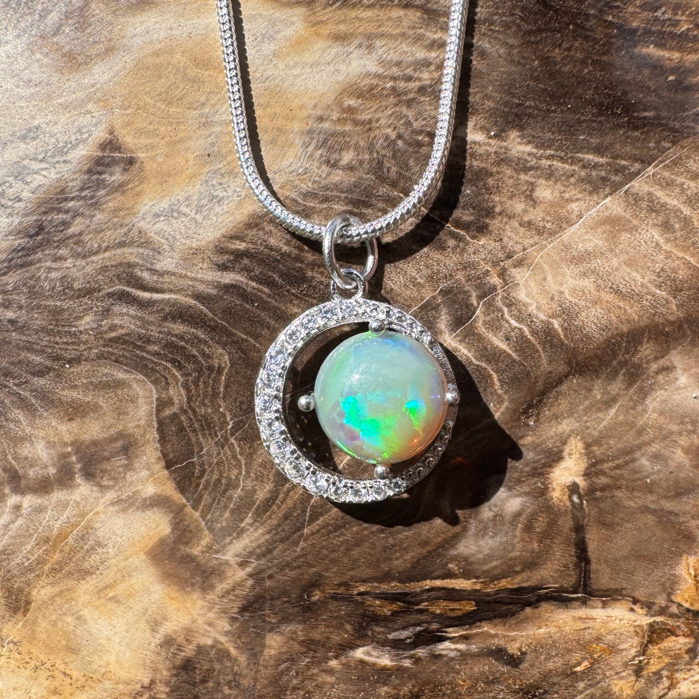 1.6ct Lightning Ridge Opal Pendant Necklace ~ 'Pelican Waters Moonlight' | 925 Sterling Silver | Solid Australian Opal