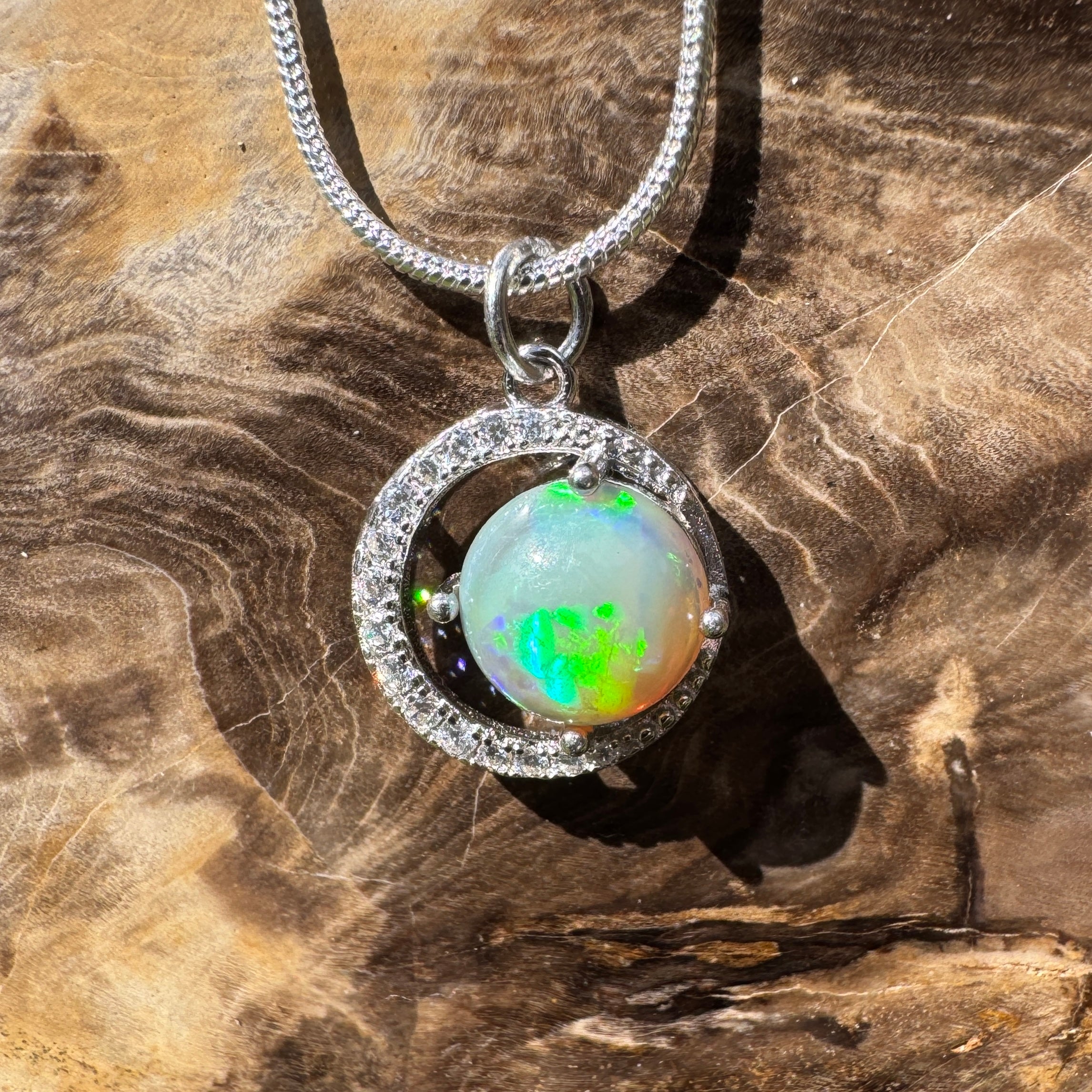 1.6ct Lightning Ridge Opal Pendant Necklace ~ 'Pelican Waters Moonlight' | 925 Sterling Silver | Solid Australian Opal