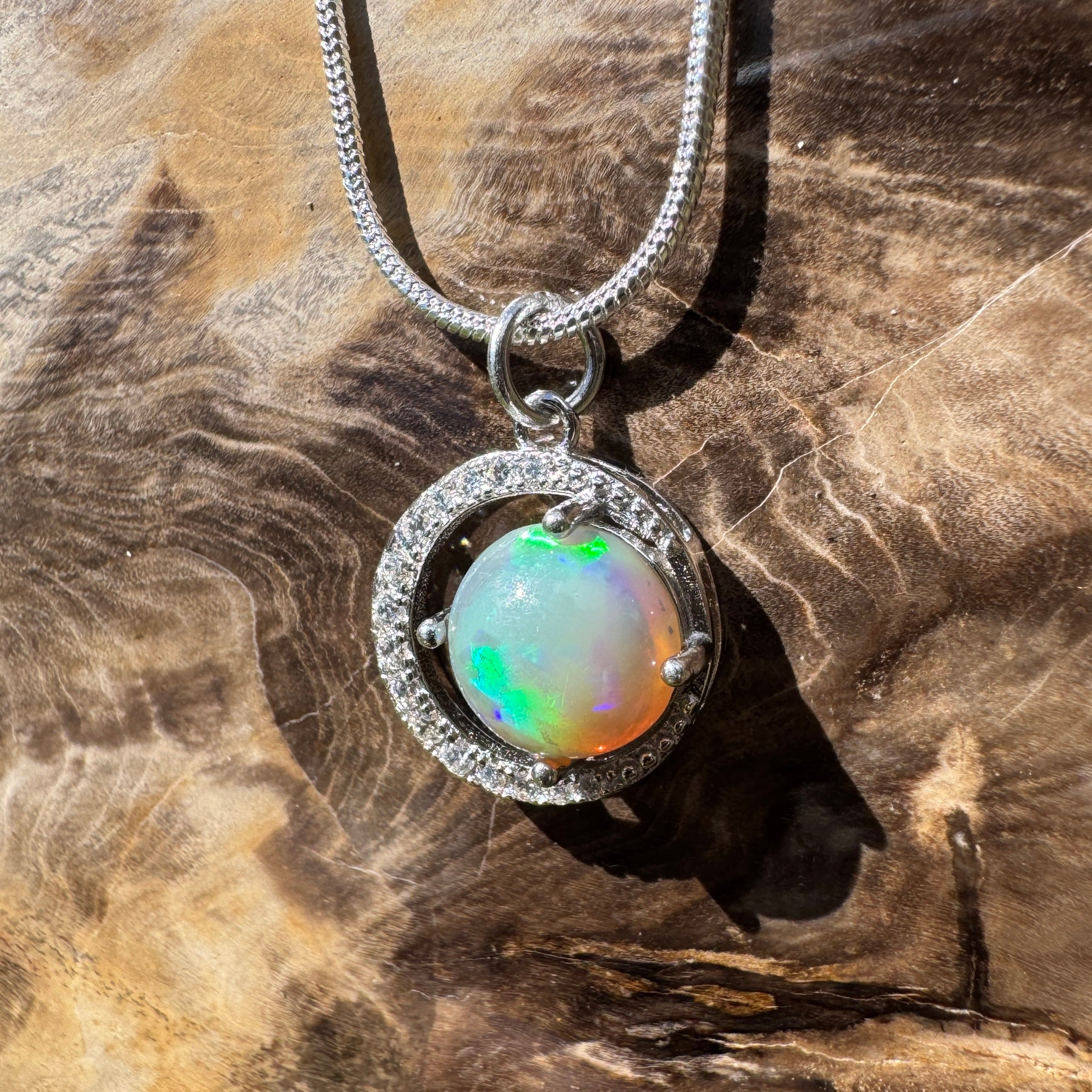 1.6ct Lightning Ridge Opal Pendant Necklace ~ 'Pelican Waters Moonlight' | 925 Sterling Silver | Solid Australian Opal