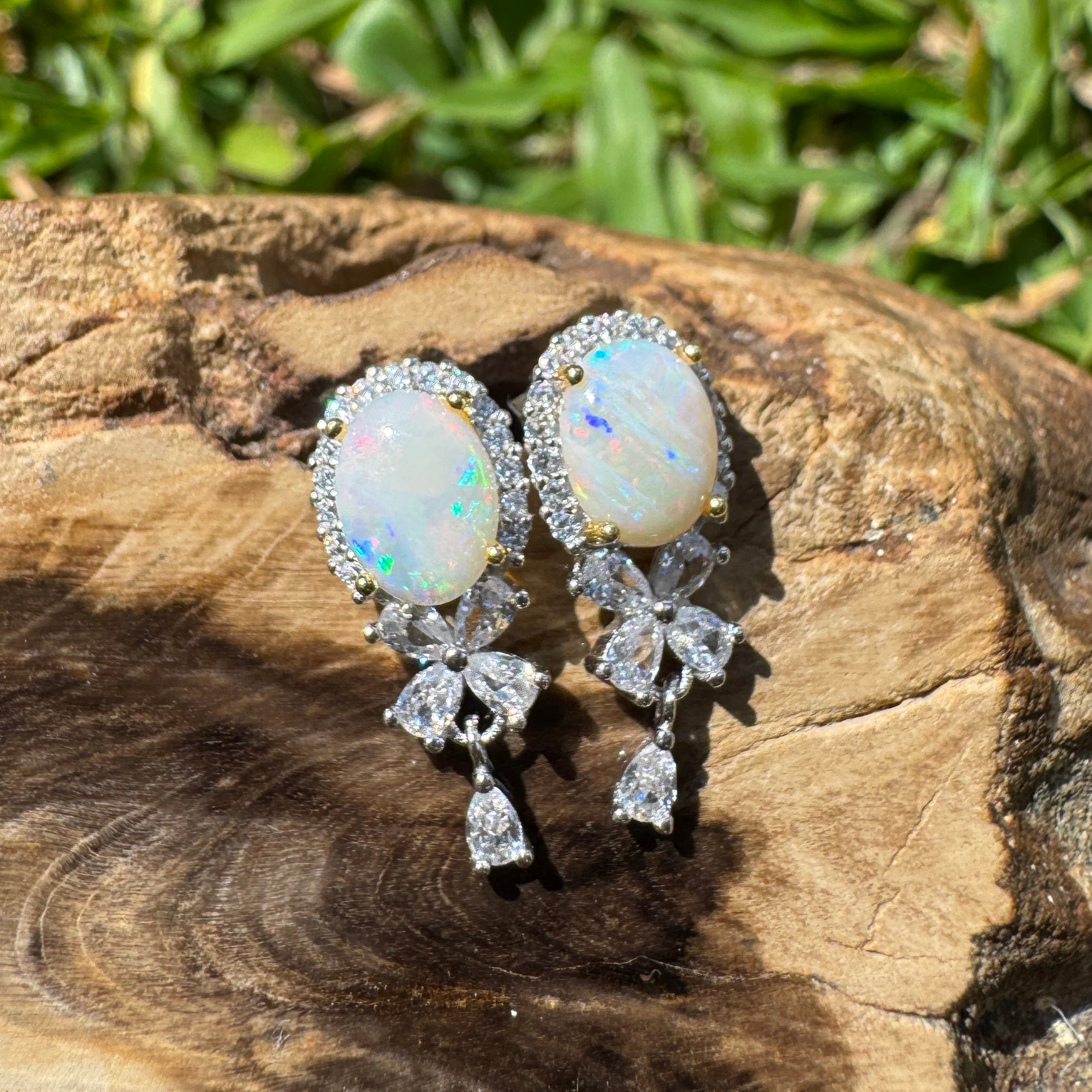 1.4ct Coober Pedy Opal Earrings ~ 'El Questro Sunrise' | 925 Sterling Silver | Solid Australian Opal