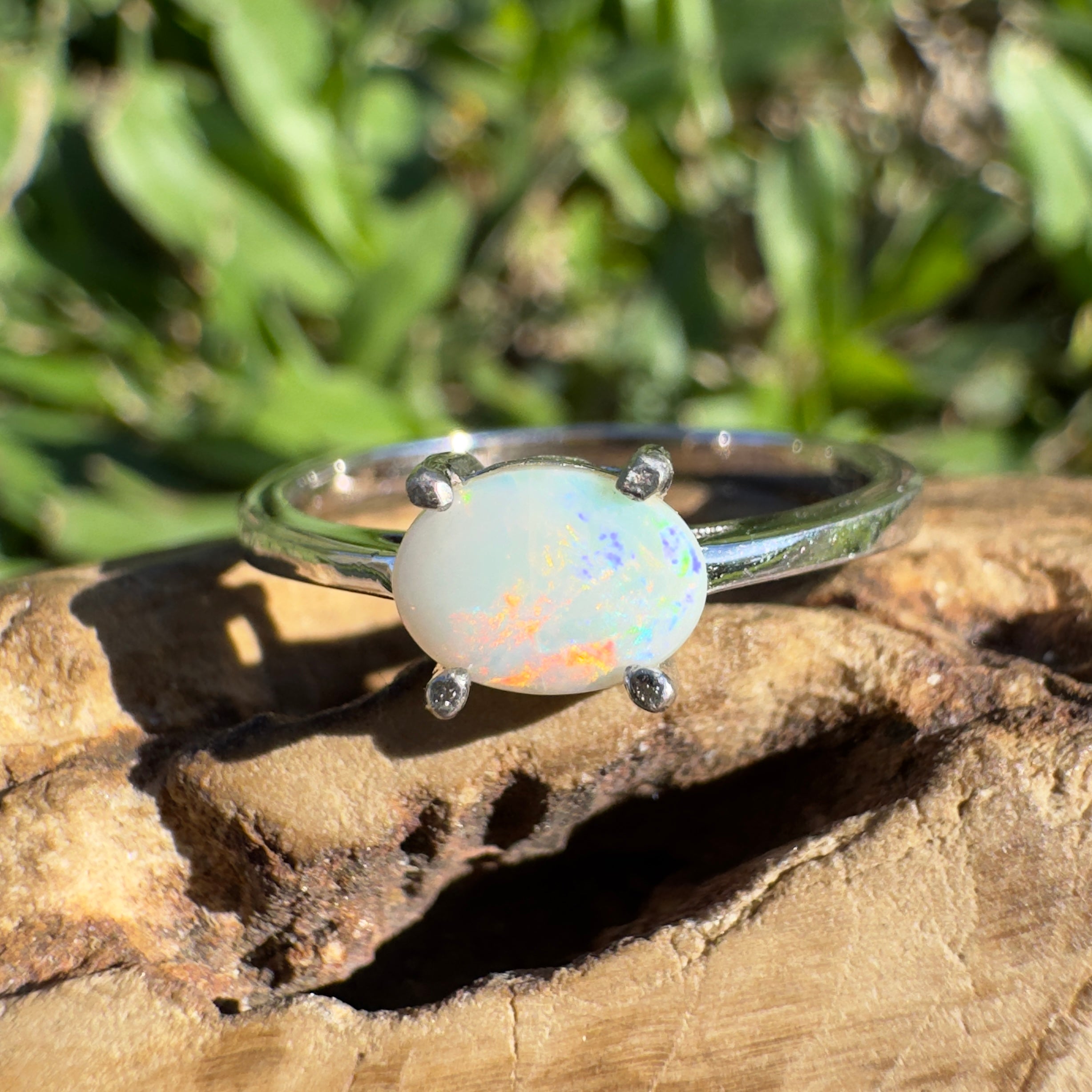0.4ct Coober Pedy Opal Ring ~ 'Rottnest Sunset' | 925 Sterling Silver | Solid Australian Opal