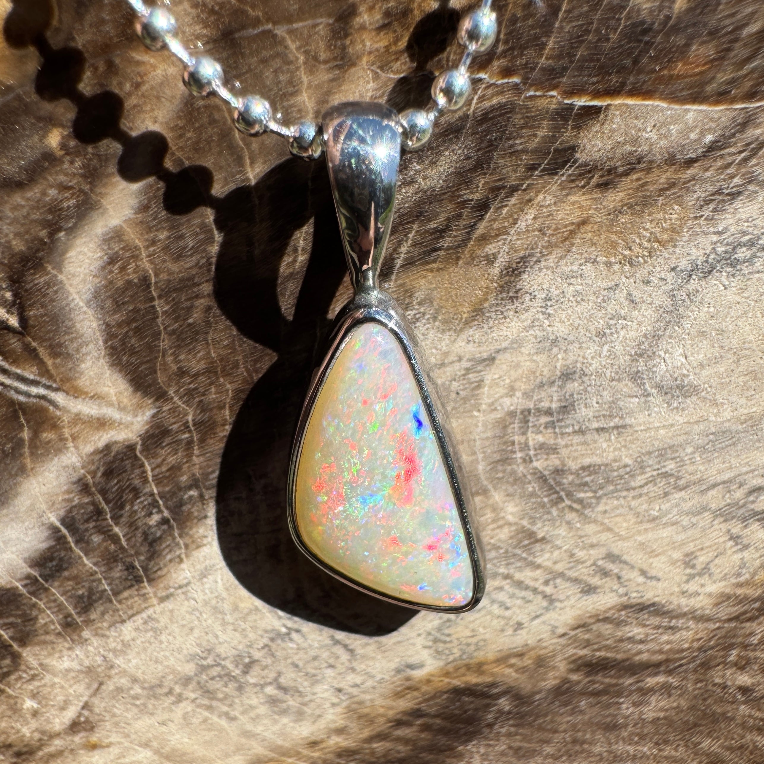 1.3ct Lightning Ridge Opal Pendant Necklace ~ 'Robe Flow' | 925 Sterling Silver | Solid Australian Opal