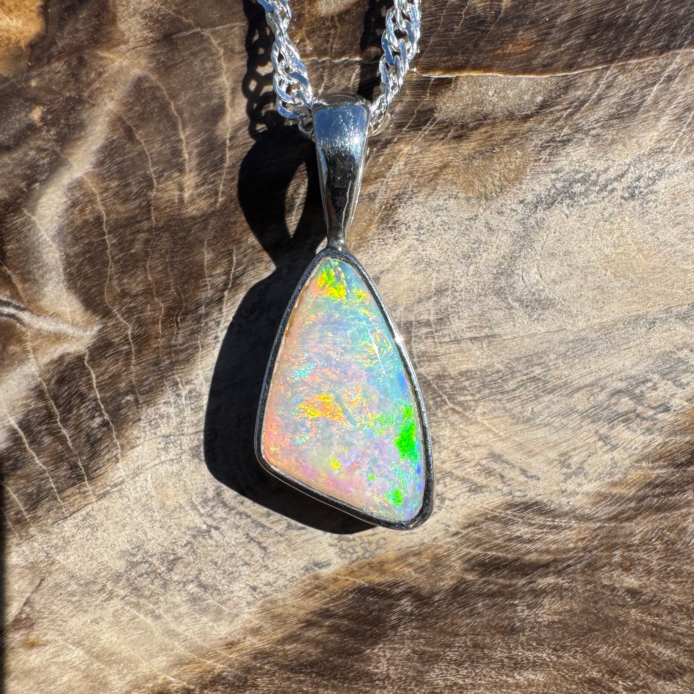 1.4ct Lightning Ridge Opal Pendant Necklace ~ 'Maslin Blue' | 925 Sterling Silver | Solid Australian Opal