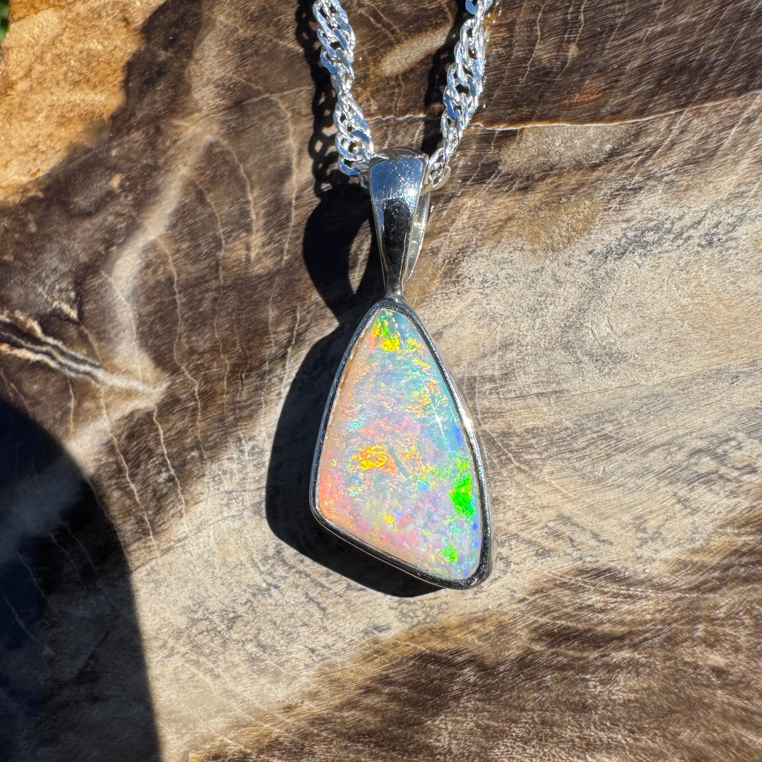1.4ct Lightning Ridge Opal Pendant Necklace ~ 'Maslin Blue' | 925 Sterling Silver | Solid Australian Opal