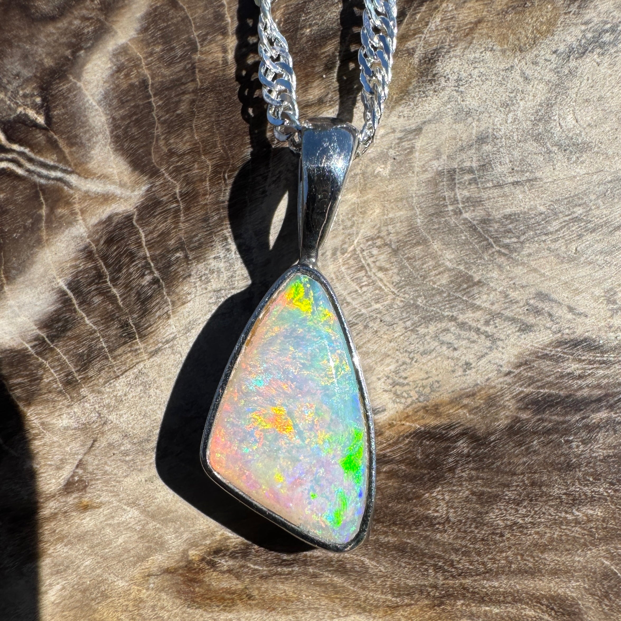 1.4ct Lightning Ridge Opal Pendant Necklace ~ 'Maslin Blue' | 925 Sterling Silver | Solid Australian Opal