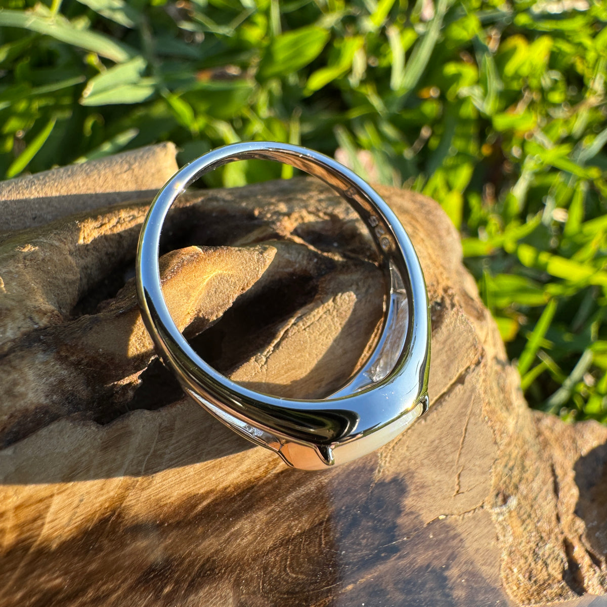 1.4ct Coober Pedy Opal Ring ~ 'Hellfire Bay Blues' | 925 Sterling Silver | Solid Australian Opal