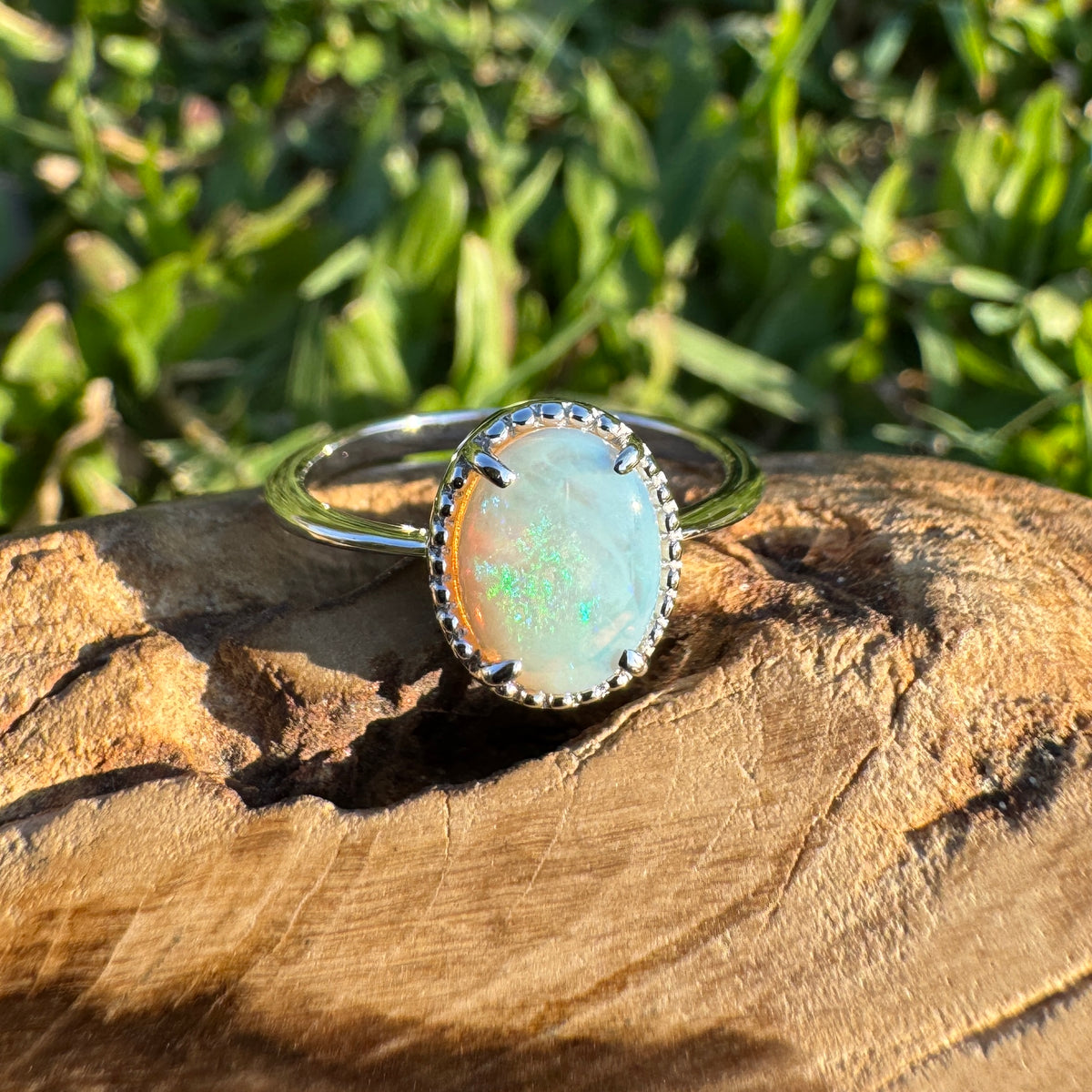 1ct Coober Pedy Opal Ring ~ 'Cataract Gorge Colour' | 925 Sterling Silver | Solid Australian Opal