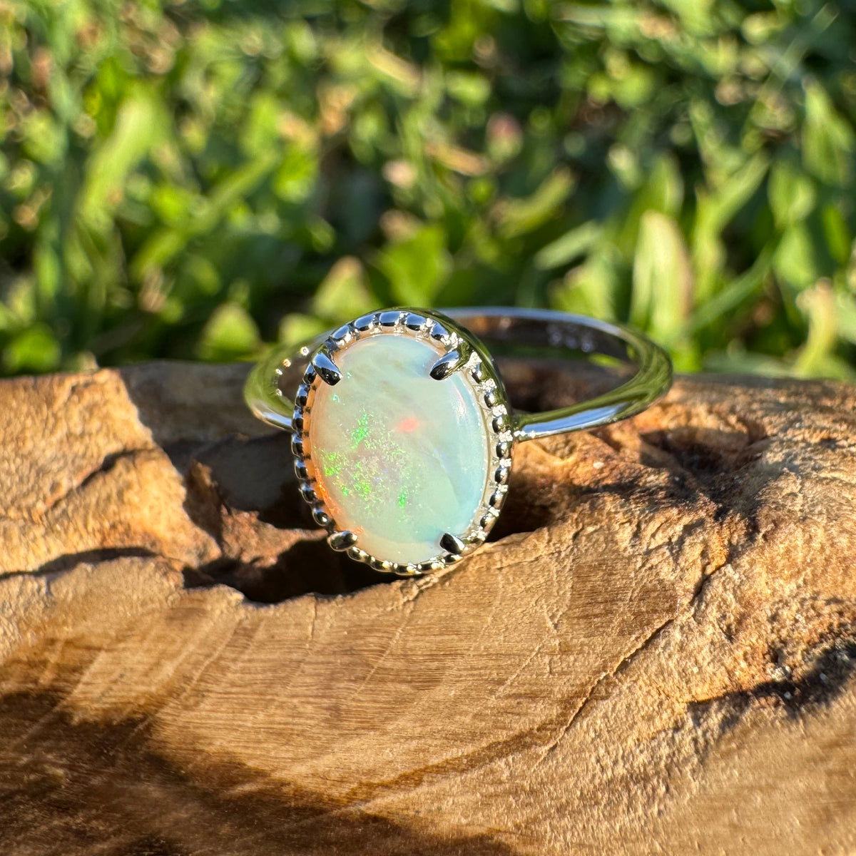 1ct Coober Pedy Opal Ring ~ 'Cataract Gorge Colour' | 925 Sterling Silver | Solid Australian Opal
