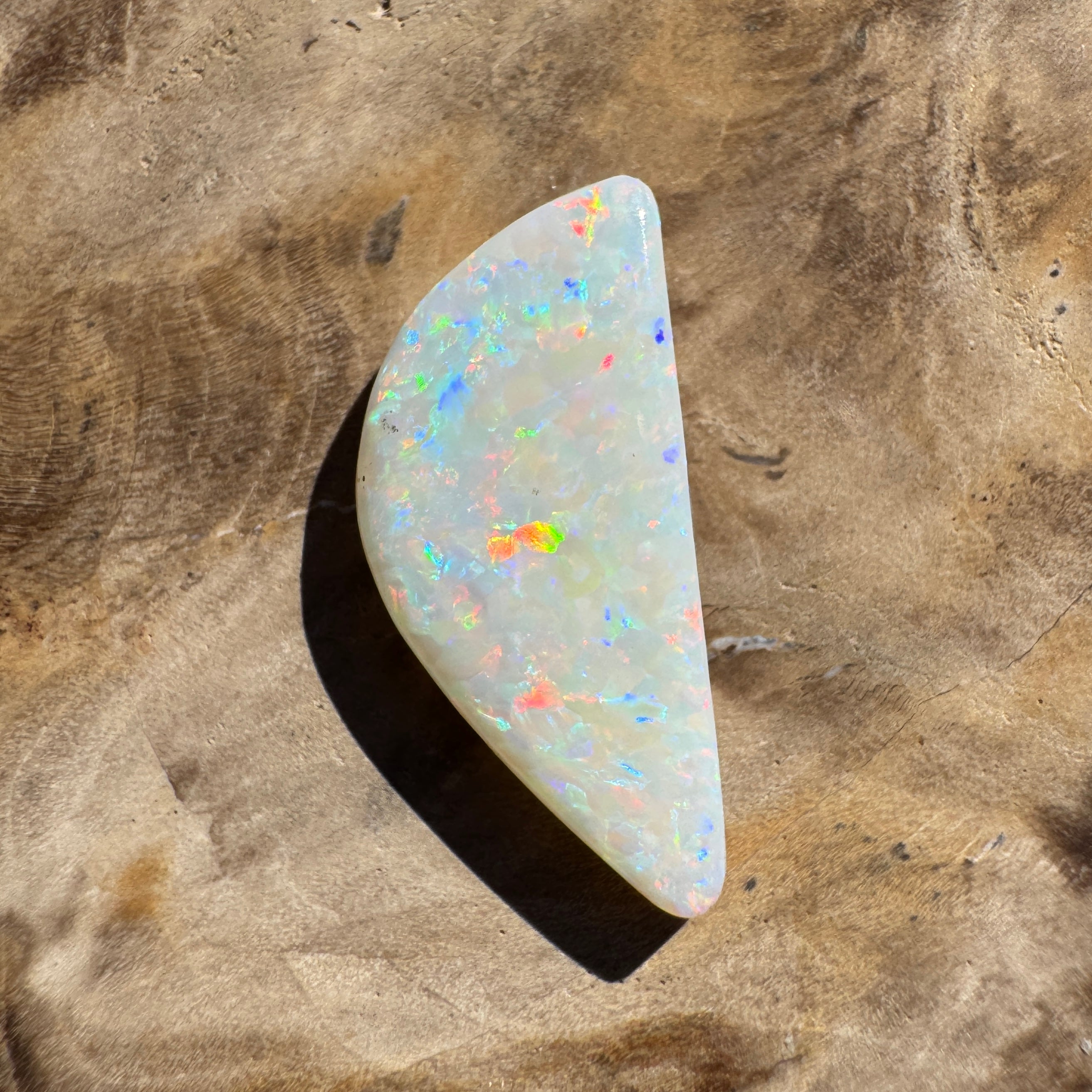 2.7ct Coober Pedy White Opal | Solid Australian Opal | Hand-Cut