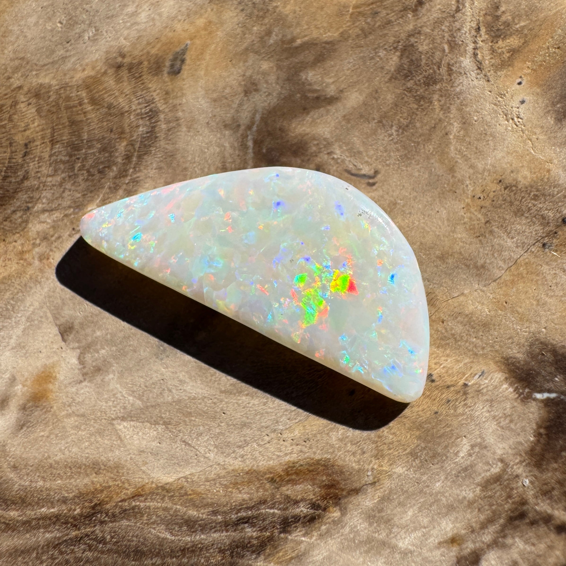 2.7ct Coober Pedy White Opal | Solid Australian Opal | Hand-Cut