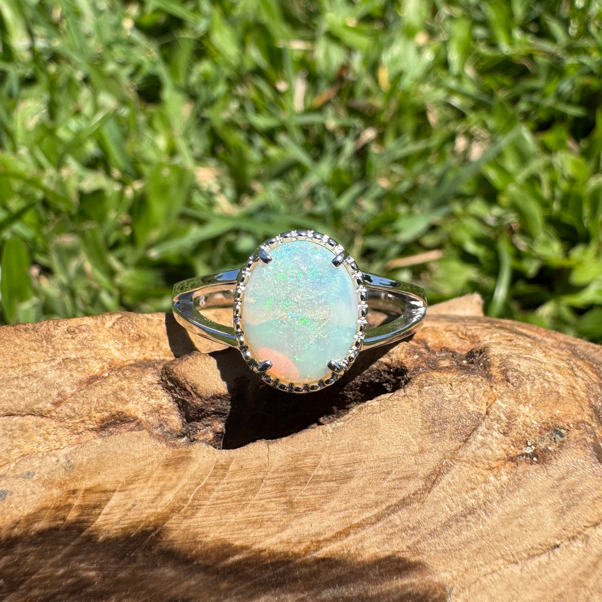 1.4ct Coober Pedy Opal Ring ~ 'Honeycomb Gorge Glow' | 925 Sterling Silver | Solid Australian Opal
