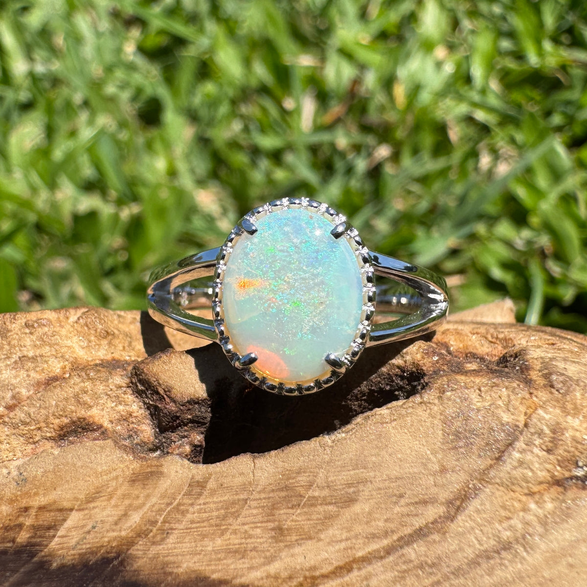 1.4ct Coober Pedy Opal Ring ~ 'Honeycomb Gorge Glow' | 925 Sterling Silver | Solid Australian Opal