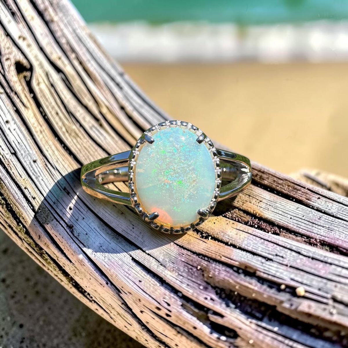 1.4ct Coober Pedy Opal Ring ~ 'Honeycomb Gorge Glow' | 925 Sterling Silver | Solid Australian Opal