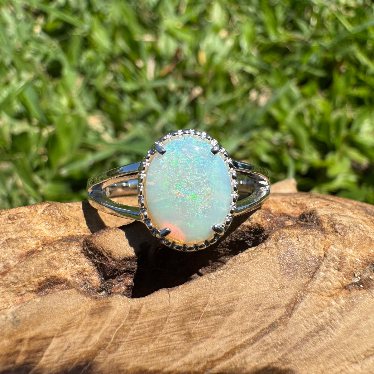 1.4ct Coober Pedy Opal Ring ~ 'Honeycomb Gorge Glow' | 925 Sterling Silver | Solid Australian Opal