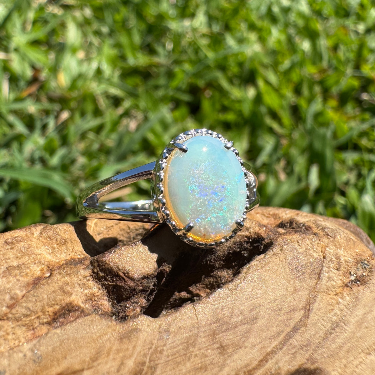 1.4ct Coober Pedy Opal Ring ~ 'Honeycomb Gorge Glow' | 925 Sterling Silver | Solid Australian Opal