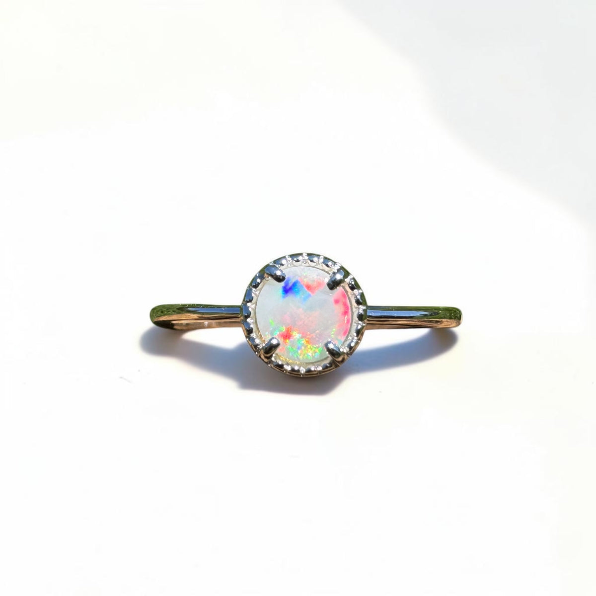 0.4ct Coober Pedy Opal Ring ~ 'Palm Valley Sunrise' | 925 Sterling Silver | Solid Australian Opal