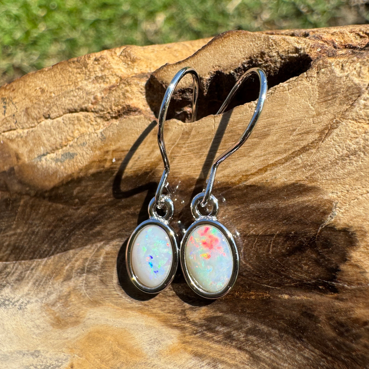 1.2ct Coober Pedy Opal Hook Earrings ~ 'Mount Augustus Drops' | 925 Sterling Silver | Solid Australian Opal