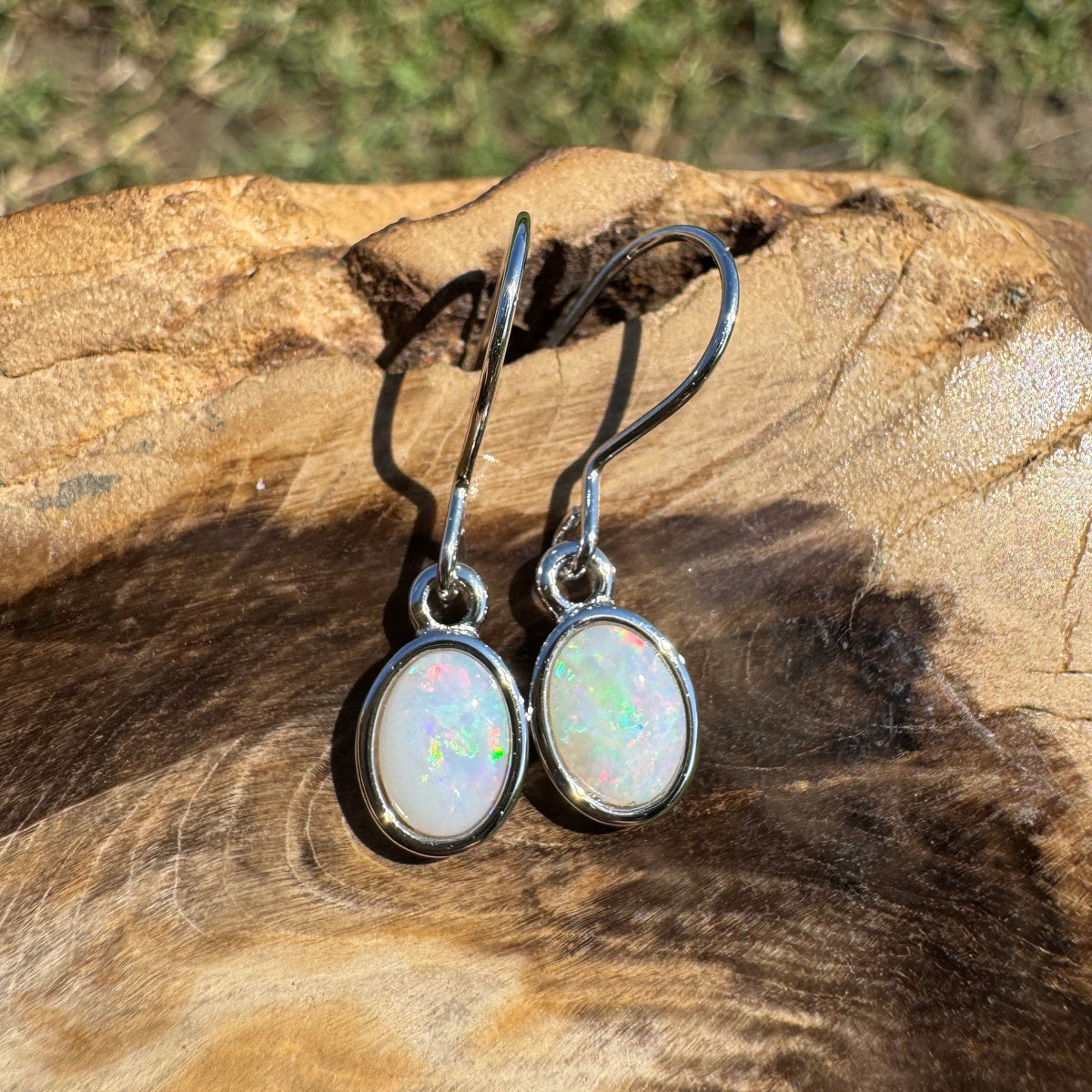 1.2ct Coober Pedy Opal Hook Earrings ~ 'Mount Augustus Drops' | 925 Sterling Silver | Solid Australian Opal