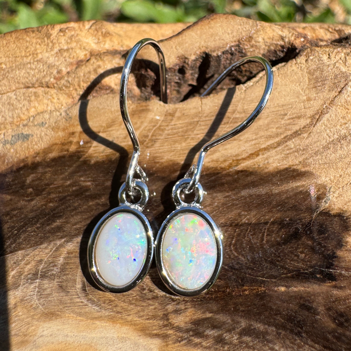 1.2ct Coober Pedy Opal Hook Earrings ~ 'Mount Augustus Drops' | 925 Sterling Silver | Solid Australian Opal