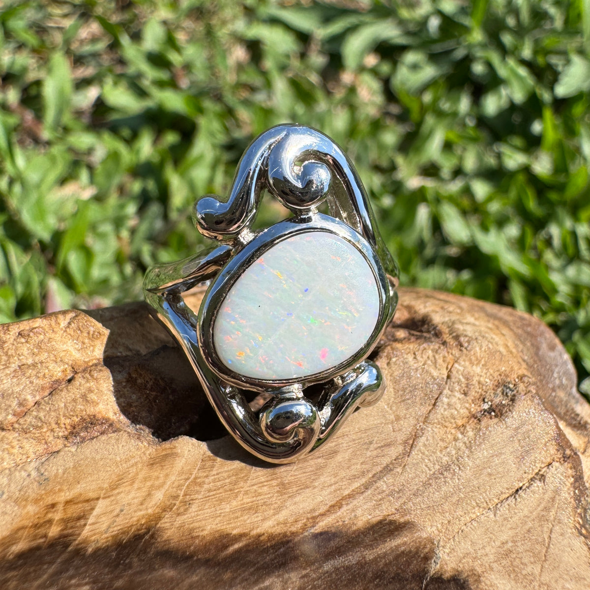1.3ct Coober Pedy Opal Ring ~ 'Cooktown Colour' | 925 Sterling Silver | Solid Australian Opal