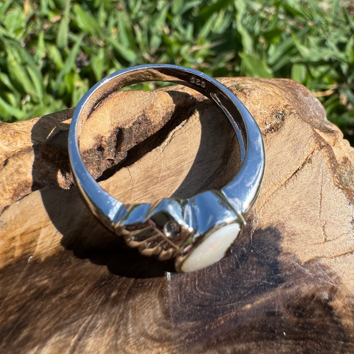 1ct Coober Pedy Opal Ring ~ 'Walhalla Firelight' | 925 Sterling Silver | Solid Australian Opal