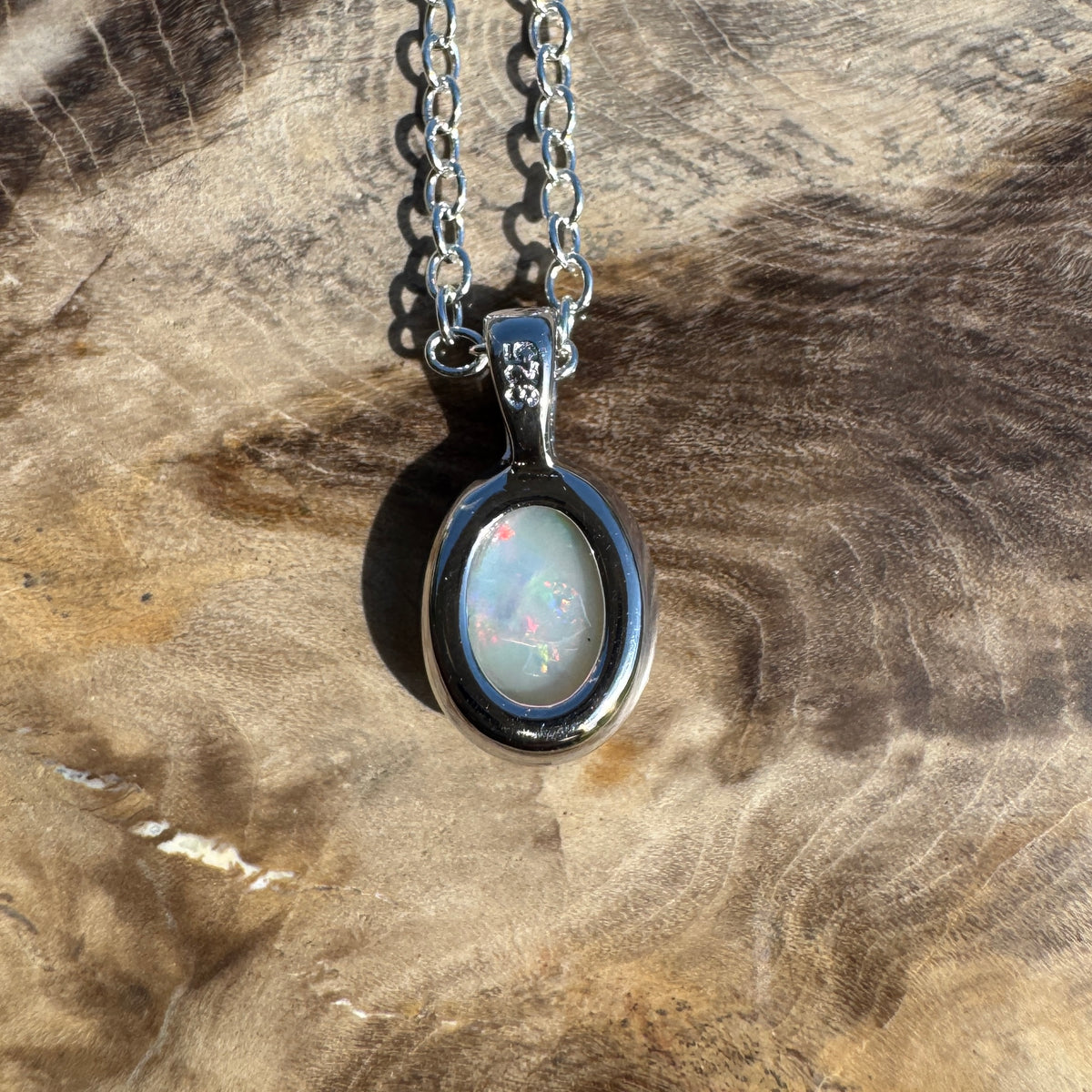 0.9ct Coober Pedy Opal Pendant Necklace ~ 'Ormiston Gorge Glow' | Yellow Gold Coated 925 Sterling Silver | Solid Australian Opal